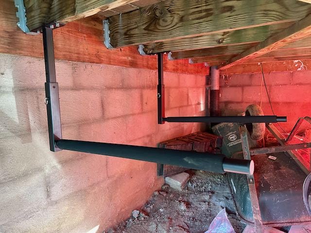TRUSOON Ceiling Ladder Rack, 150 lbs Garage Storage, Adjustable | Rotating base fits any joist direction; 30.8 in arms hold ladders, kayak, surfboard; 10-18 in adjustable drop; EVA padded customer photo 1
