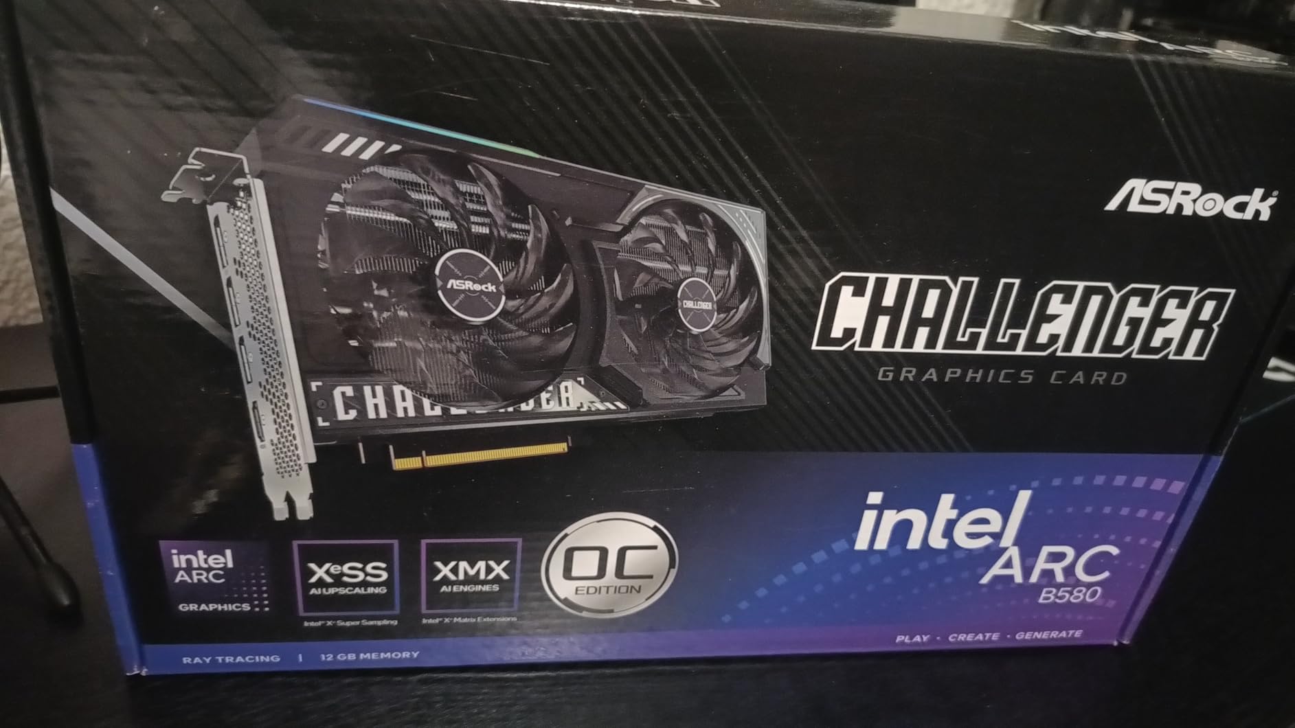 ASRock Intel Arc B580 Challenger 12GB OC Graphics Card, Xe2-HPG, 2740MHz GPU, 12GB GDDR6 192 Bits, PCIe 4.0, Dual Fans, 0dB Silent, DP 2.1, HDMI 2.1a customer photo 1