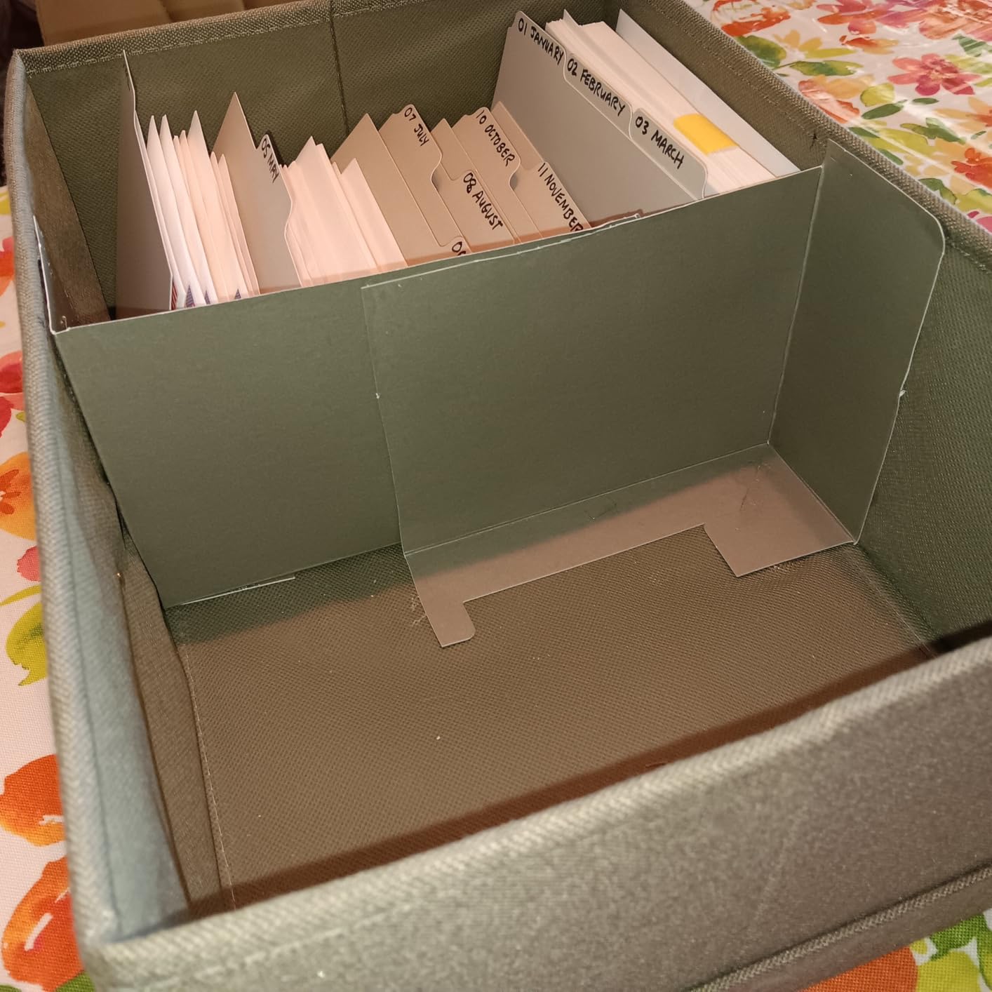 Decorative Photo Storage Box - Sturdy Linen Organizer Holds 1700 Photos | Organizer with Dividers Stores Up to 1700 4x6 Pictures customer photo 2