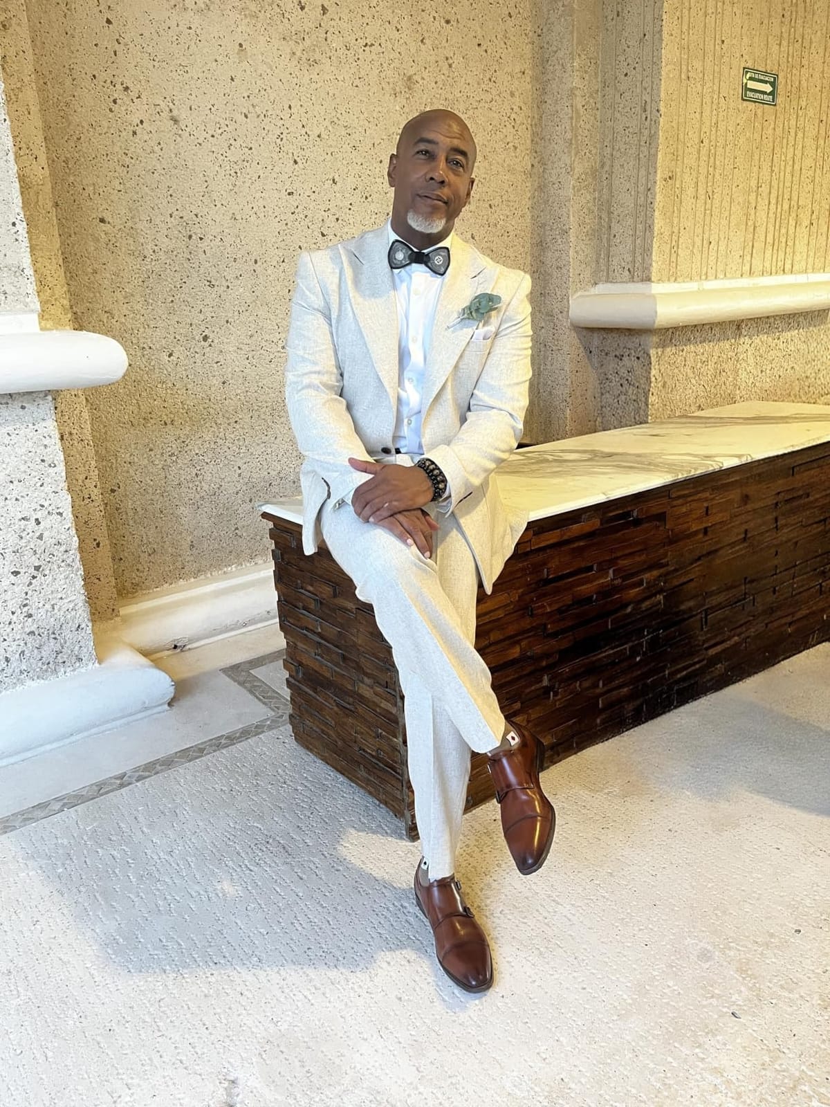 Linen Men's Suits Formal Tuxedo 2 Piece Slim Fit Beach Wedding Suit customer photo 2