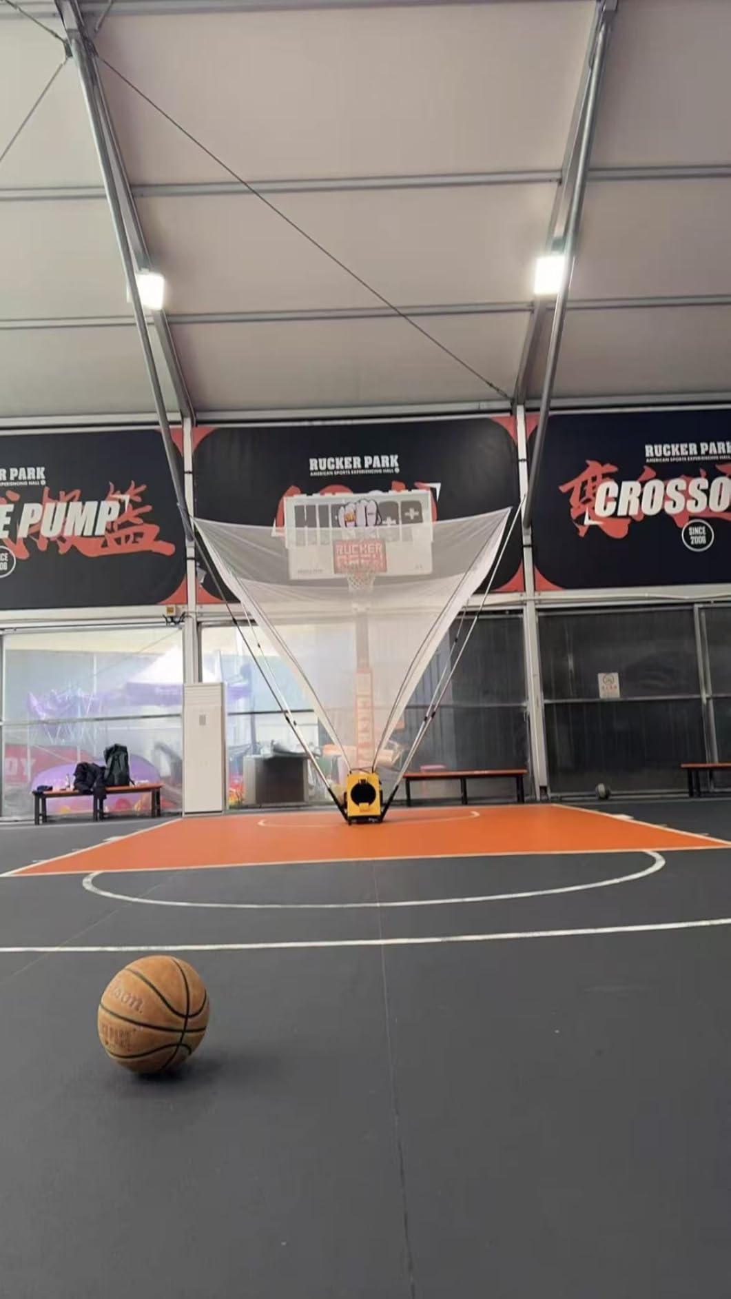Basketball Rebounder Machine and Automatic Shooting Machine, Dual Power | Rechargeable or plug-in use with adjustable rebound speed, compact design, and accessories for basketball shooting practice customer photo 2