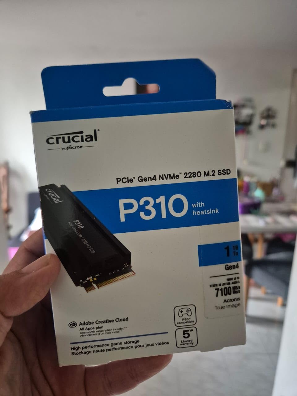 Crucial P310 2280 1TB PCIe Gen4 NVMe Gaming PS5 SSD with Heatsink, Up to 7,100MB/s, PlayStation5, Laptop & Desktop (PC) Compatible - CT1000P310SSD5-01 customer photo 2