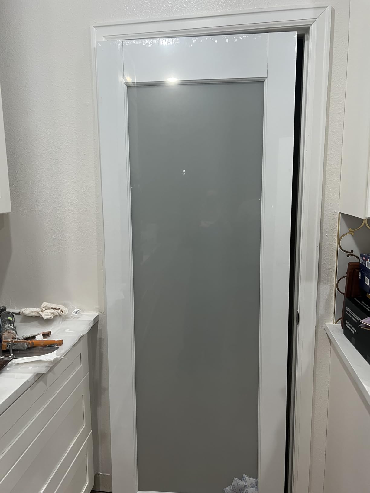 18x80 Interior Door Slab as Home Frosted Glass Doors, Pantry Door, Room Doors | Pre-Built Solid Core Door Panel for Barn Door, Pocket, French Doors, Bathroom, Closet & Bedroom Door, White Prefinished & Paintable customer photo 2