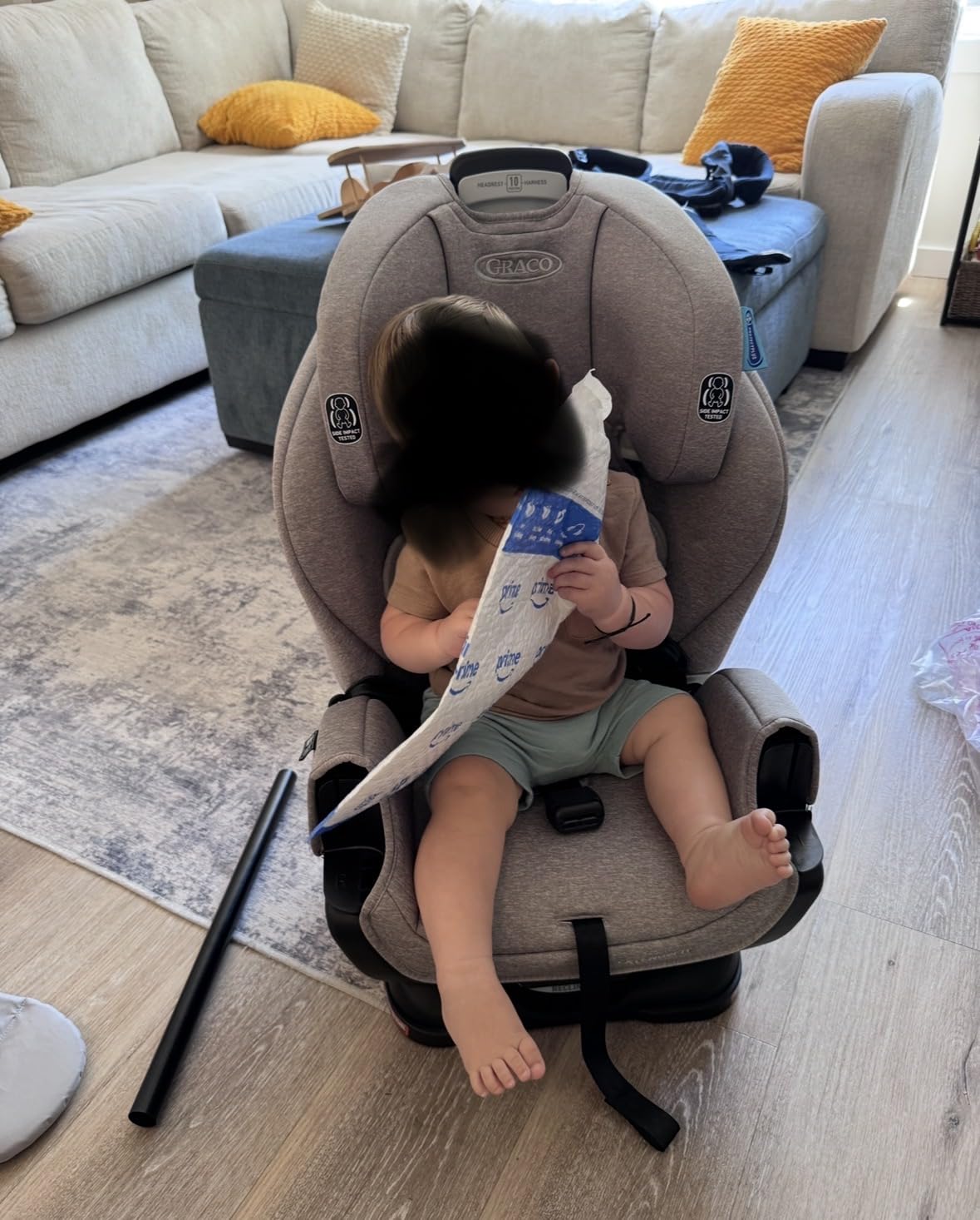 Graco Extend2Fit 3-in-1 Convertible Car Seat, 3 Modes - Rear Facing, Forward Facing Baby Car Seat and Highback Booster Seat, Adjustable Extension Panel for Extra Legroom, Cullen customer photo 2