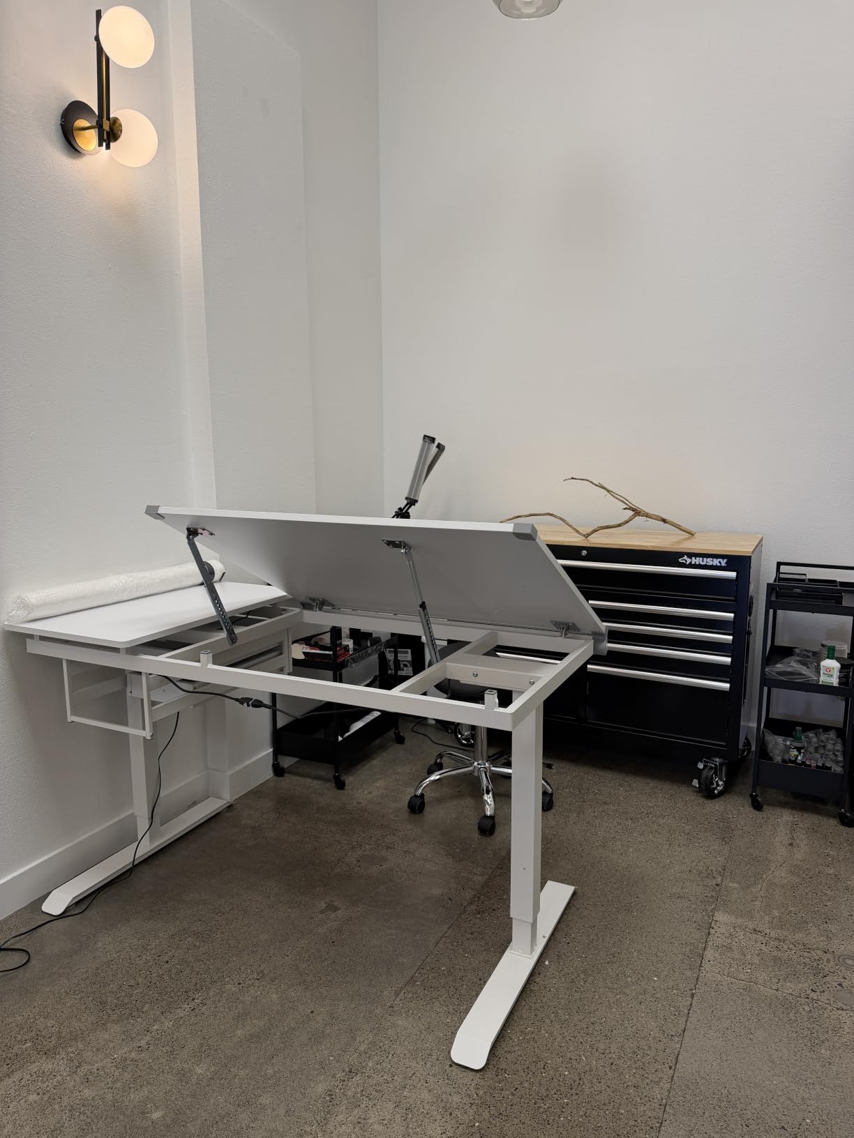 Studio Designs Graphix II, Split Top Height Adjustable Drafting, Drawing Table, eLift customer photo 1