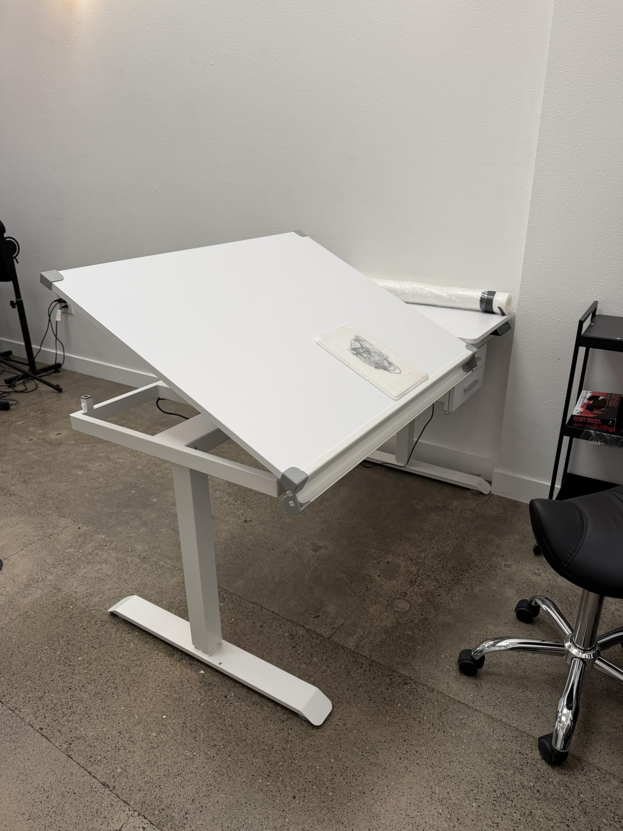 Studio Designs Graphix II, Split Top Height Adjustable Drafting, Drawing Table, eLift customer photo 2