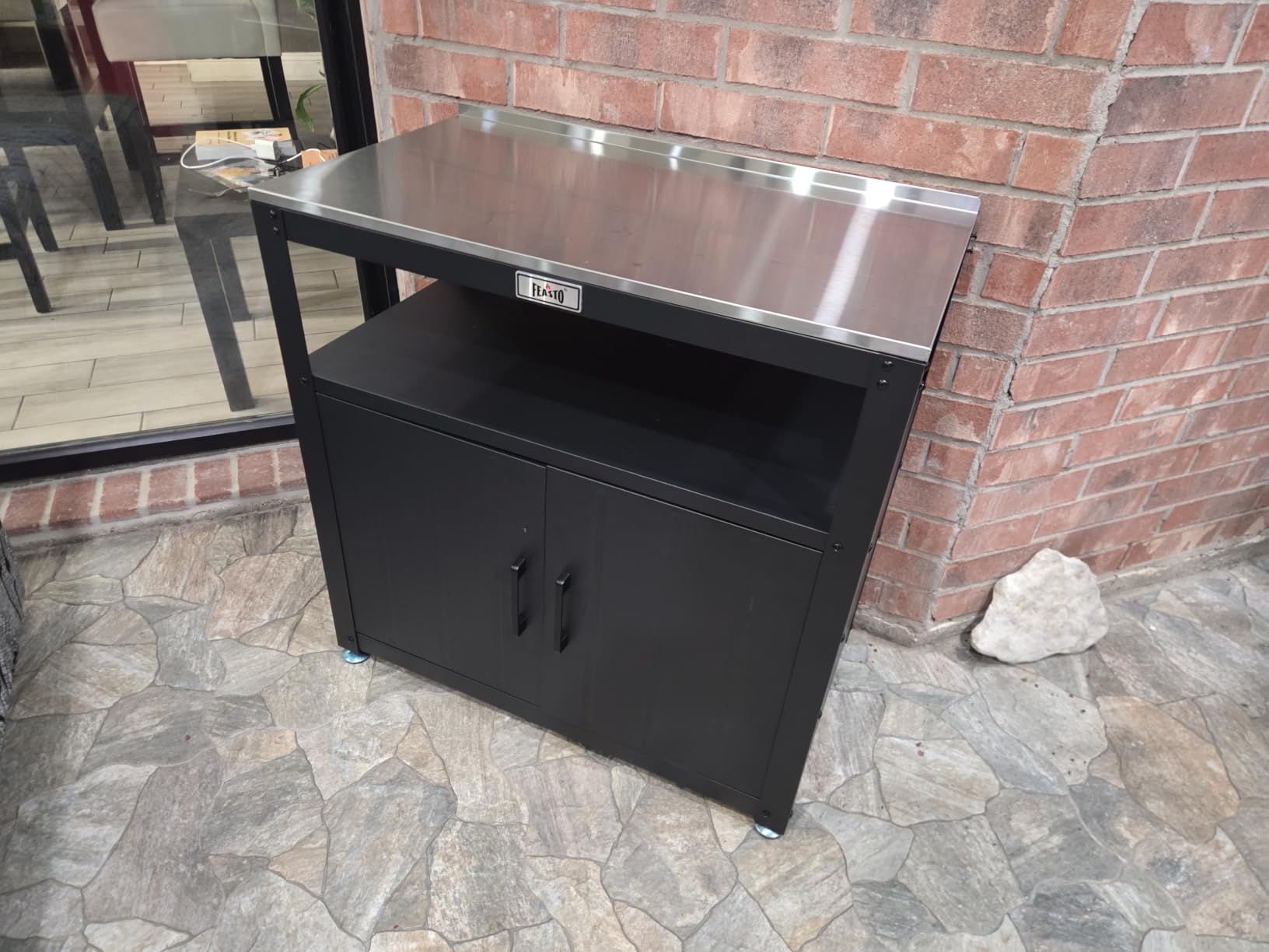 Feasto Metal Outdoor Potting Bench with Storage Cabinet for Garden Work customer photo 2