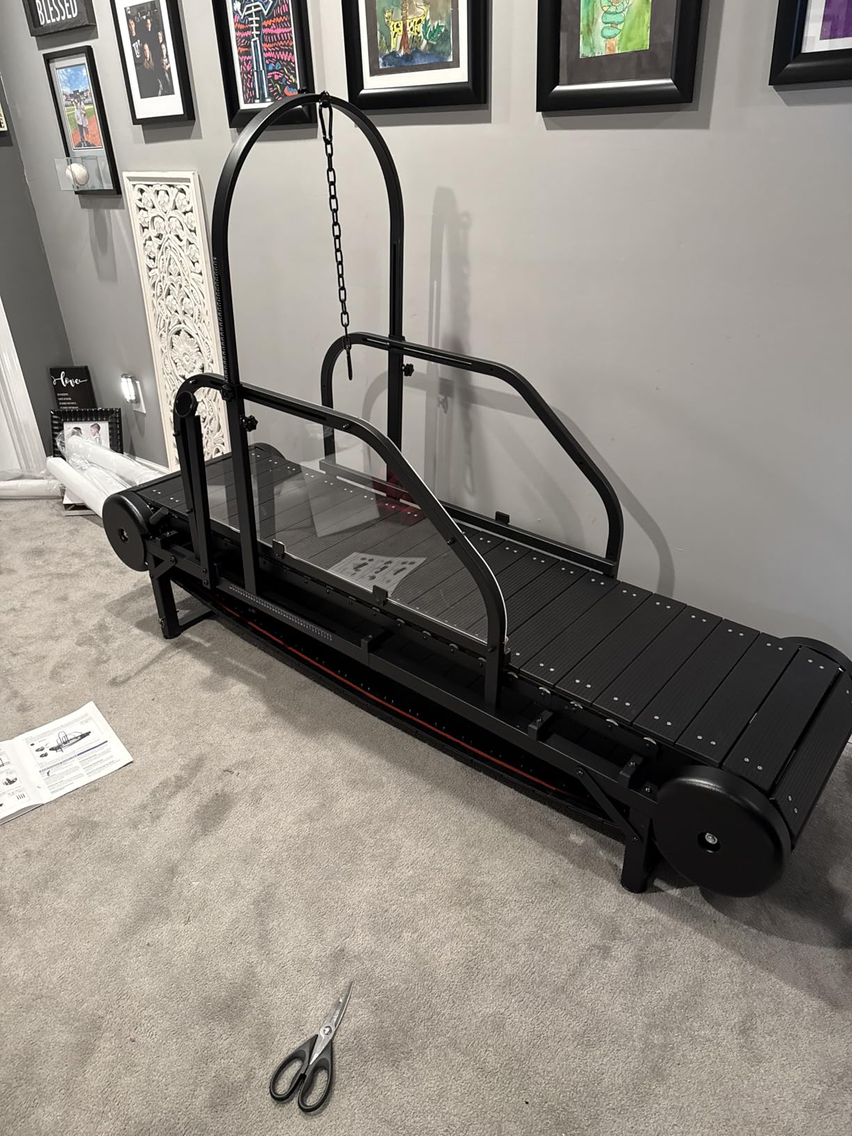 Dog Treadmill for Large Dogs with Manual Brake & Timer, 18 inch Usable Width | Dog-Powered Slatmill with Guided Rollers, Low-Profile & 5-Level Incline, Reinforced ABS Slats, Height-Adjustable Guide customer photo 1