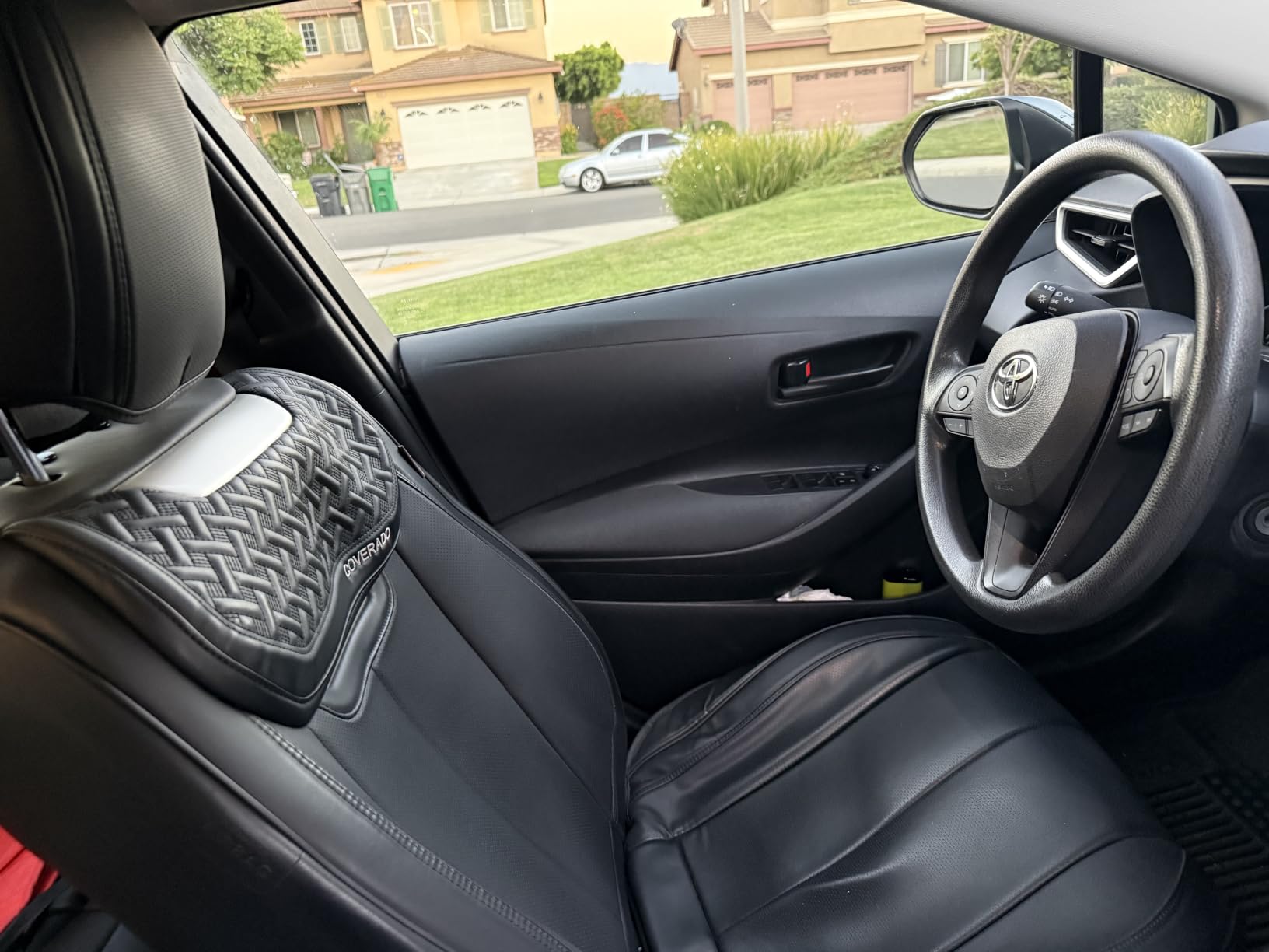 Coverado Car Seat Covers Full Set, Premium Nappa Leather Seat Covers for Car, Waterproof Car Seat Protector with Lumbar Support, Automotive Seat Covers Universal Fit for Most Cars SUV Truck(Black) customer photo 1