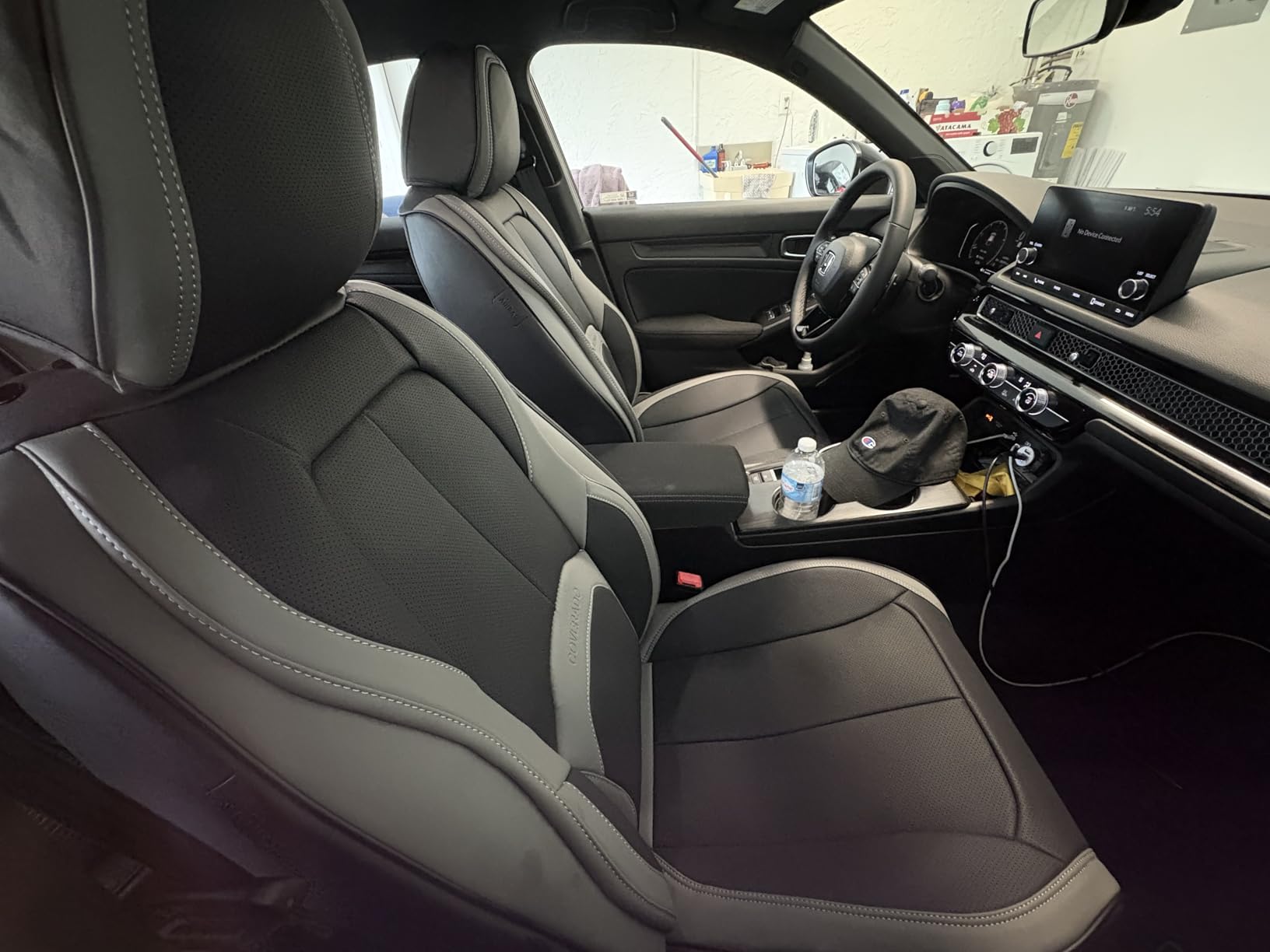 Coverado Car Seat Covers Full Set, Premium Nappa Leather Seat Covers for Car, Waterproof Car Seat Protector with Lumbar Support, Automotive Seat Covers Universal Fit for Most Cars SUV Truck(Black) customer photo 2