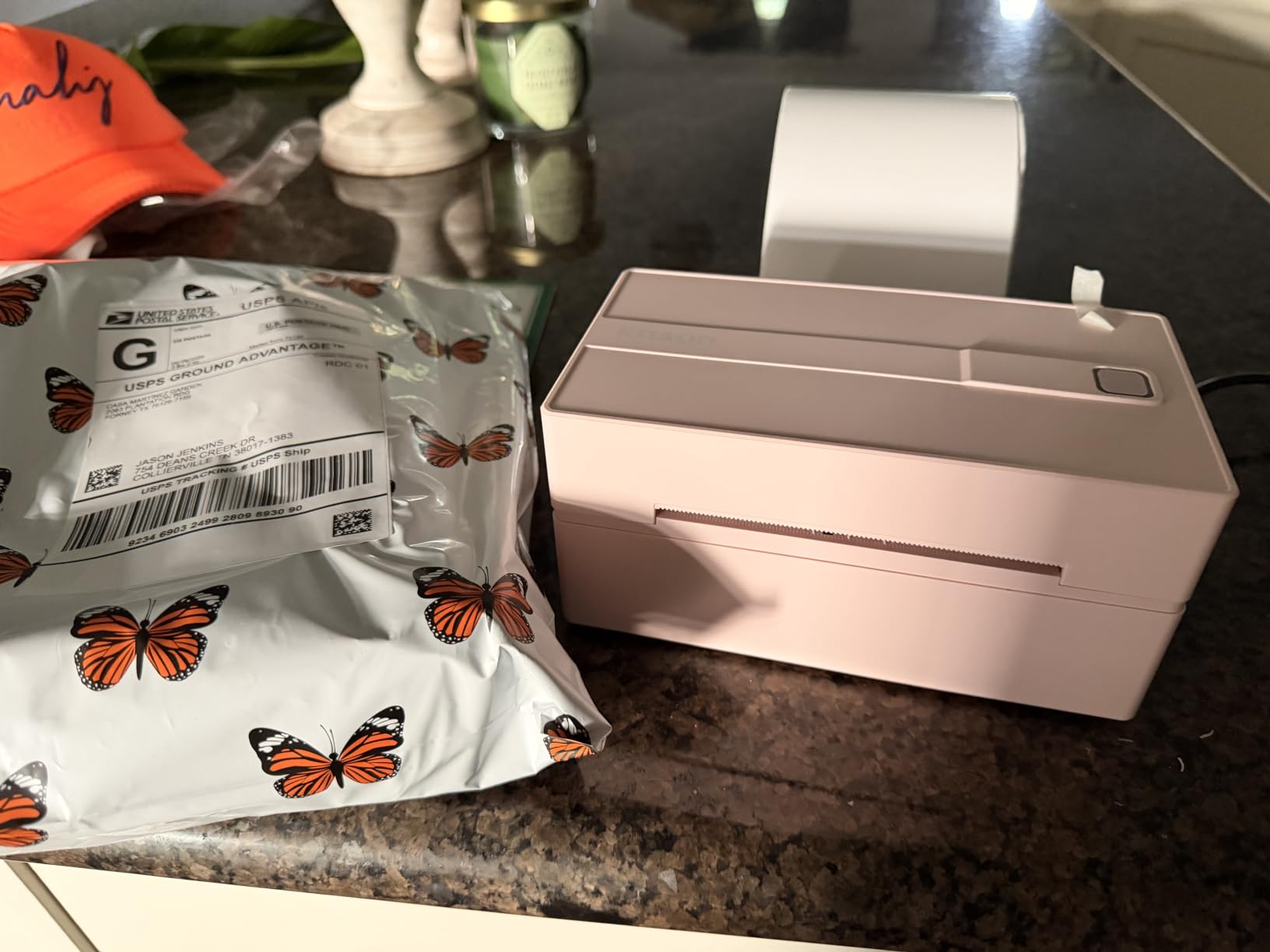 KNAON Bluetooth Thermal Shipping Label Printer, 4x6 Portable Thermal Address Label Printer for Small Business, Compatible with iPhone, Android, Windows, Mac - Works with Etsy Shopify USPS&More, White customer photo 2