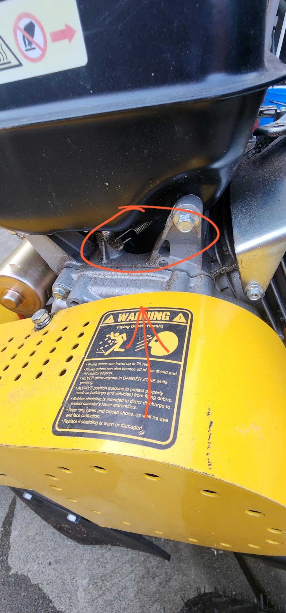 MechMaxx 15 inch DUCAR 420cc 15HP Electric Start Gasoline Engine Stump Grinder With Tow Bar,12pcs Alloy Teeth, 15'' Cutting Height And 10'' Cutting Depth,Two Wheel Brake System, SG380 Yellow customer photo 2