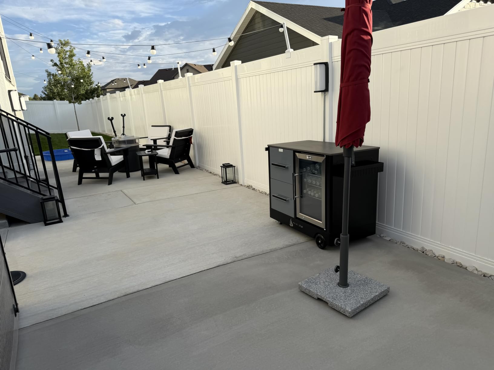 Mont Alpi Outdoor Kitchen Island Bar Cart - Stainless Steel & Ceramic Top | Beverage Refrigerator | Storage Drawers | Portable Ice Cooler | 48