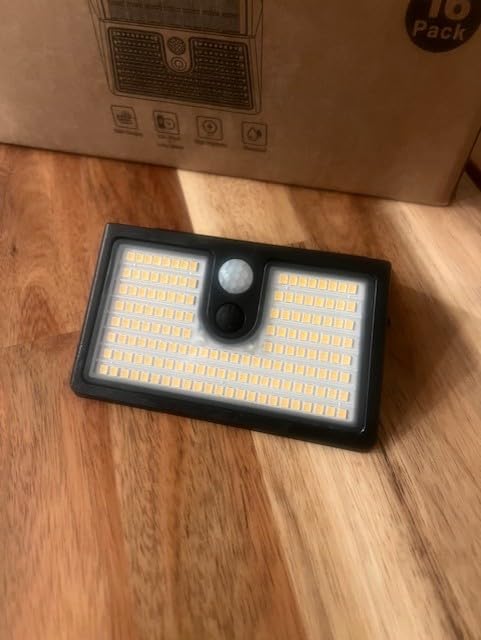 [6 Packs] Solar Motion Sensor Outdoor Lights, Super Bright Solar Lights Outdoor Waterproof, 3 Lighting Modes Security Wall Light for Outside Walking Dog Fence Backyard Deck Garden Door Step Garage customer photo 2