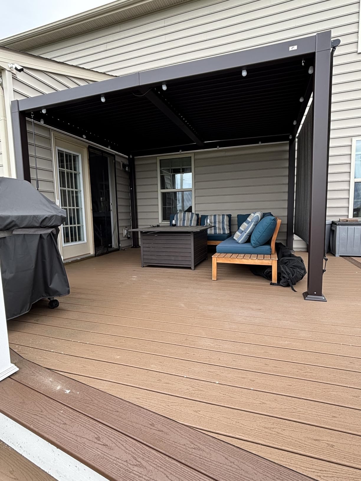 PURPLE LEAF Patio Louvered Pergola 10' x 14' Outdoor Hardtop Gazebo Bronze customer photo 1