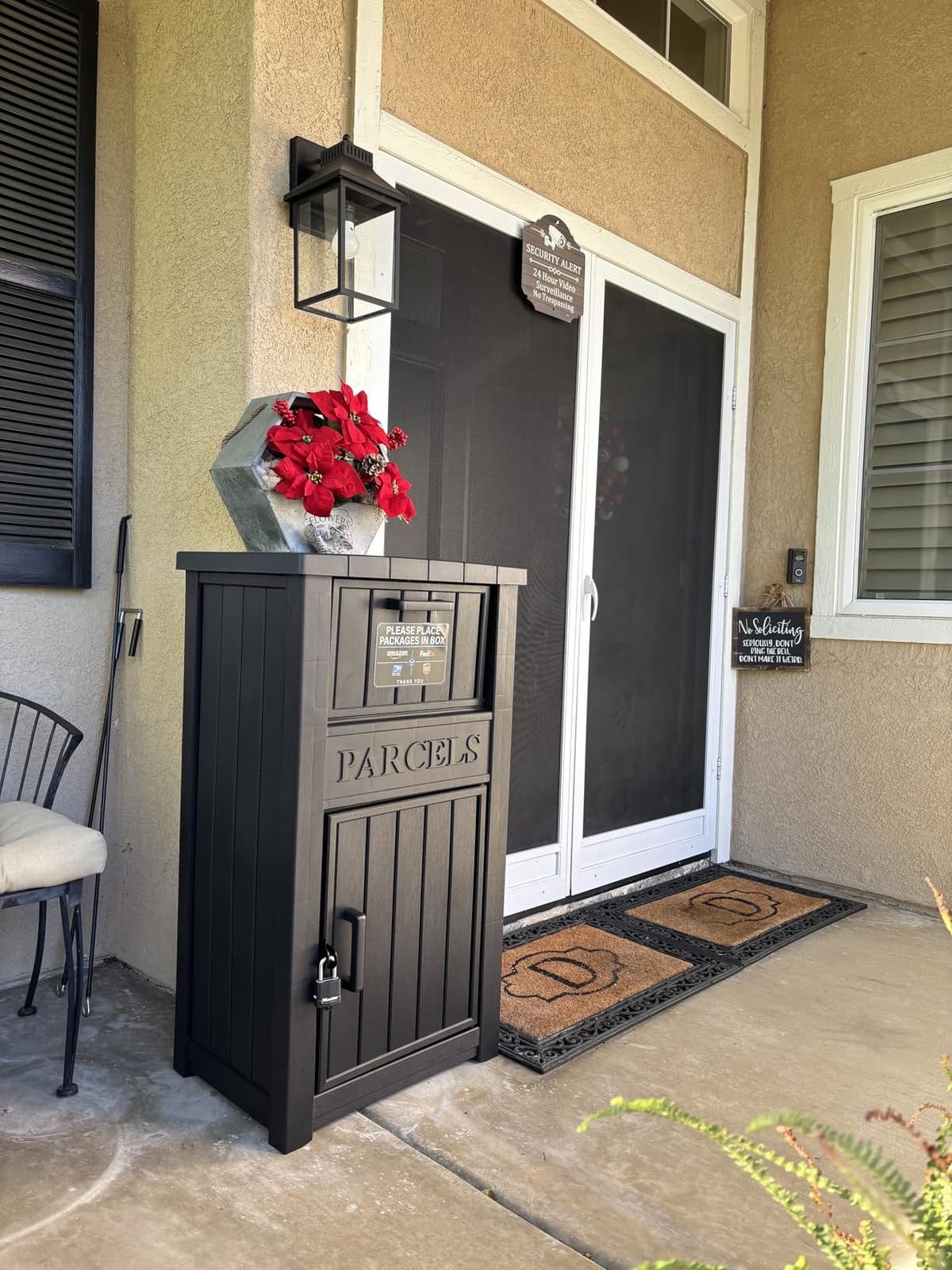 Package Delivery Box for Outside, Large Parcel Drop Box with Lockable Secure, Waterproof and Anti-Theft Storage for Porch, Curbside, House (Black) customer photo 1