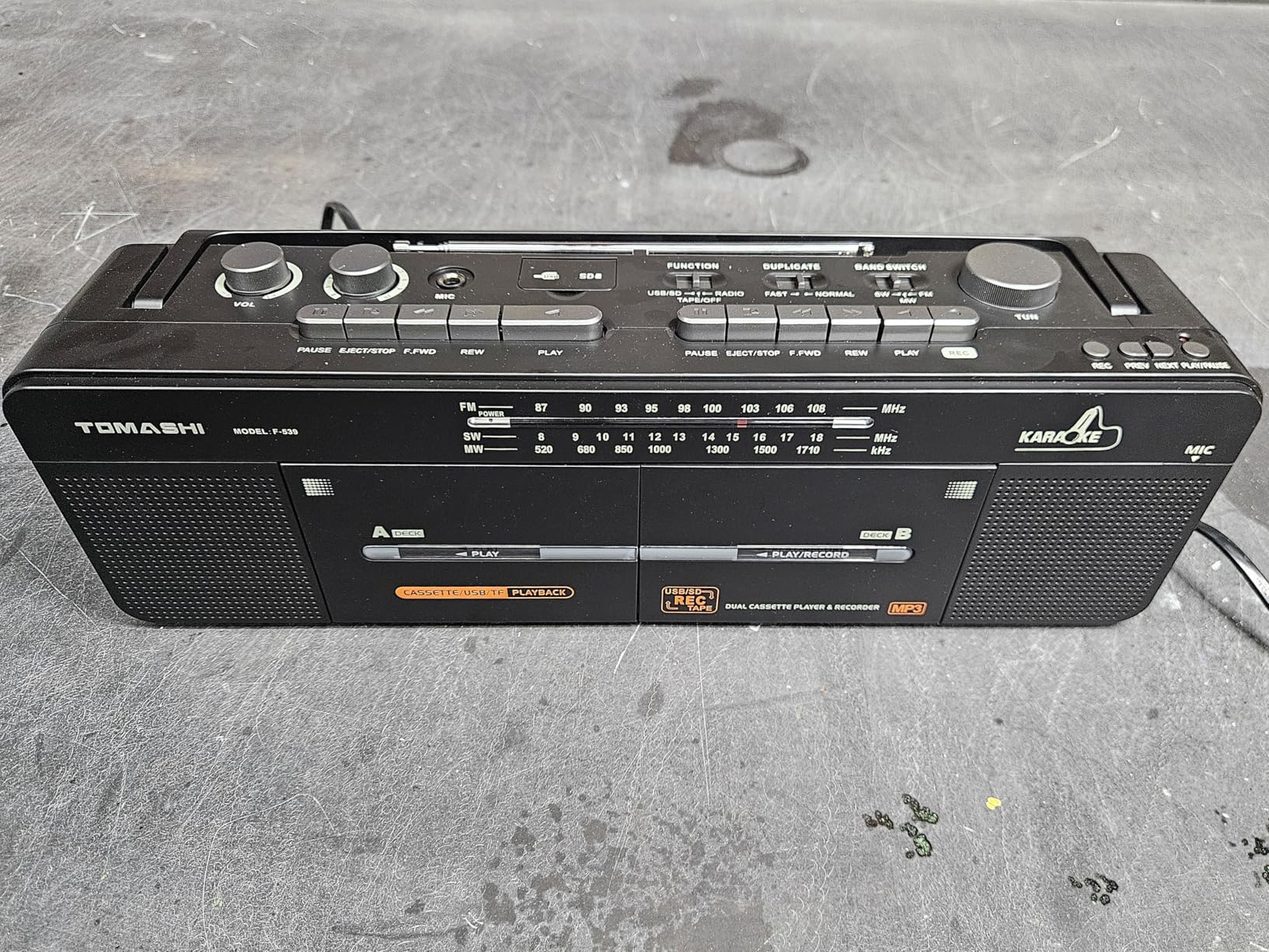 Cassette Tape Player with Stereo Sound, Dual Tape Decks, 3-Band Radio, USB/TF Card Playback, and Tape-to-USB/TF Card Recording Function customer photo 2