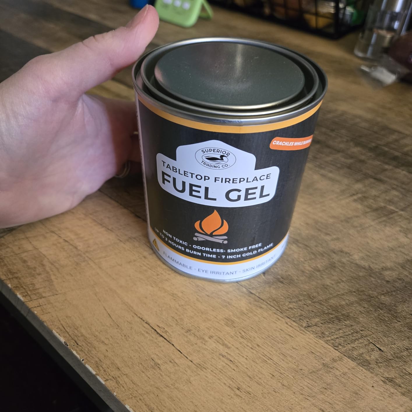 Superior Trading Co. Real Flame Gel Fuel Cans for Fireplace, Clean-Burning Ethanol Fuel Gel, Smoke-Free, 3-Hour Burn, Indoor Safe, 368g, 3 Pack customer photo 2