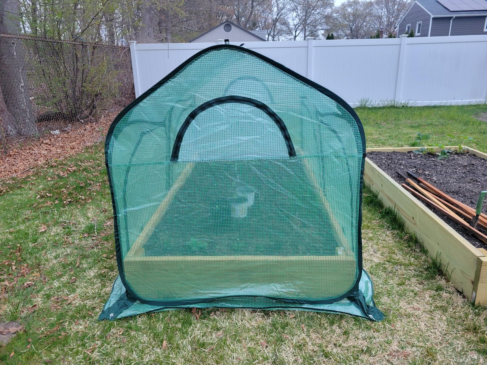 Pop up Greenhouse Tent Cover Tunnel Plant House, Large Gardening Flower Sunshine Room with Mesh Windows, Backyard PE Cover for Cold Frost Protector with Stakes and Rope Guys customer photo 1