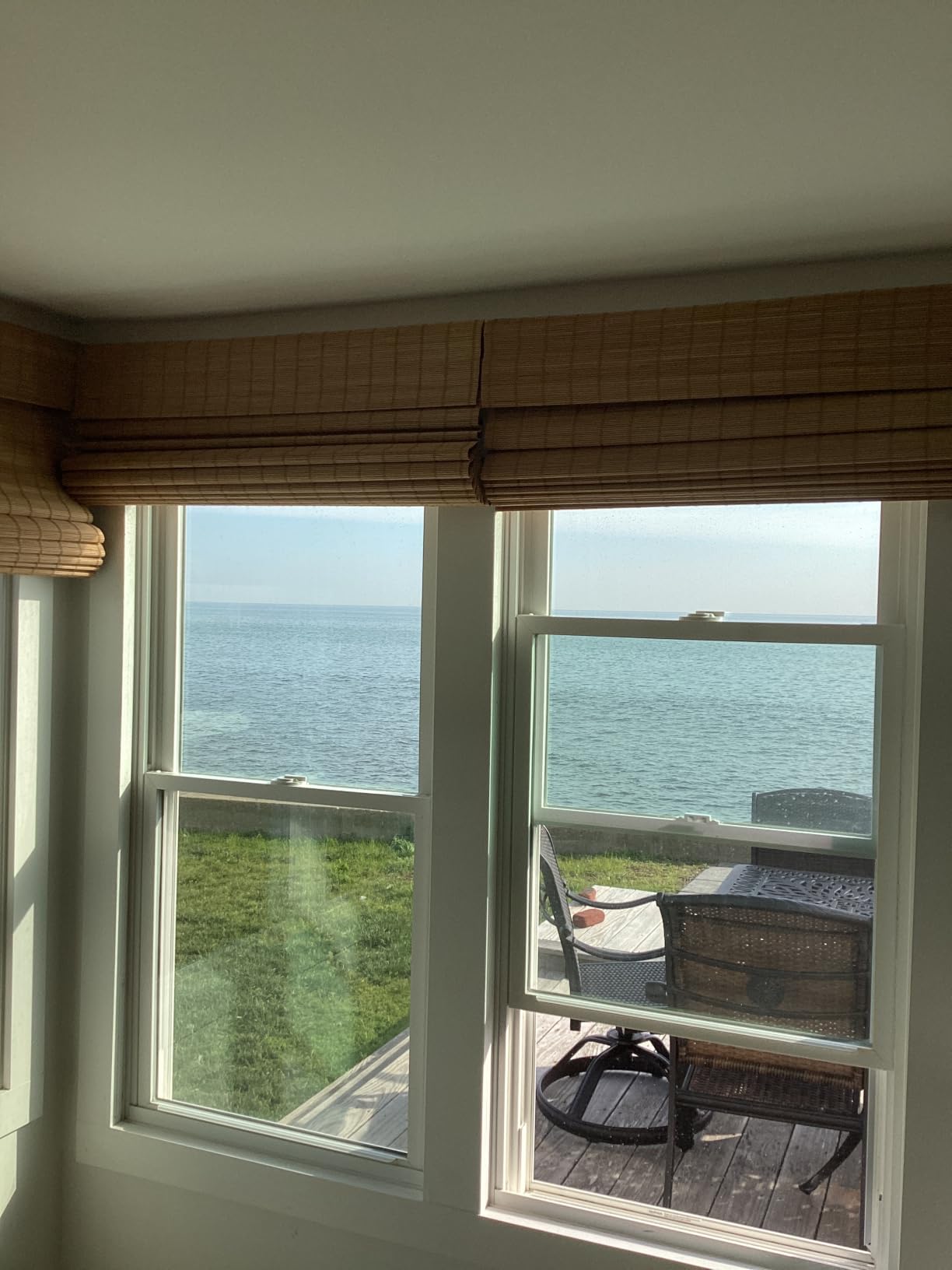 LazBlinds Cordless Blackout Bamboo Roman Shades, 35x64, Penang Teak | Room Darkening Blinds for Interior Windows, Thermal Insulated Roll Up Bamboo Blinds for Home & Patio customer photo 2