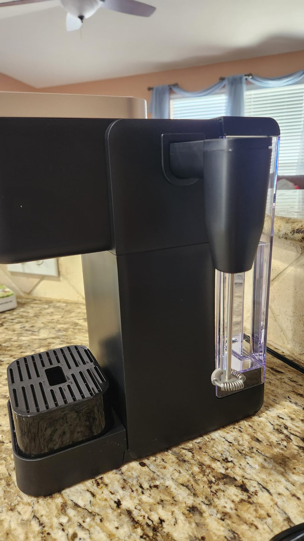 Tastyle Single Serve Coffee Maker with Built-in Detachable Milk Frother, For K Cups & Grounds, 40oz Removable Water Tank, 6 Brew Sizes, 2 Drip Trays, Fits 7.3