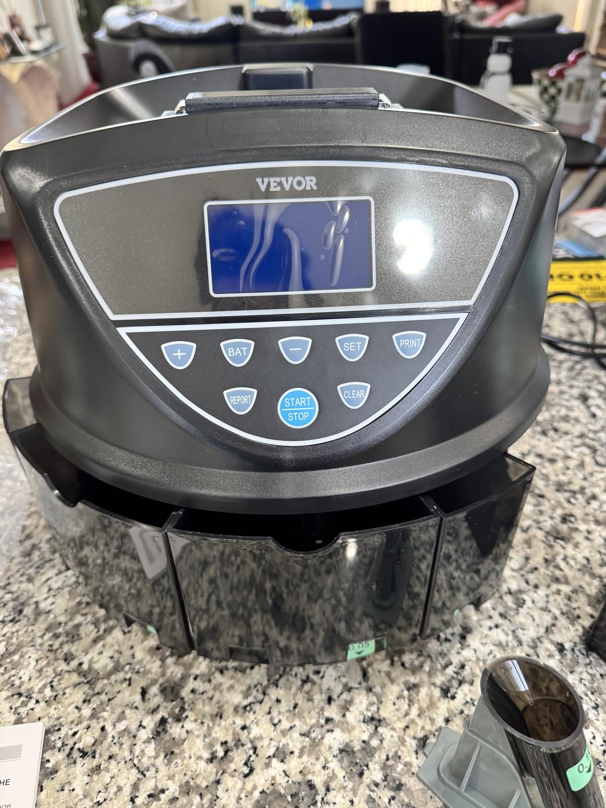 VEVOR Upgraded Coin Counter, Coin Sorter and Wrapper Machine with Handle, Intuitive Large Display, Change Counter for USD Coins 1￠ 5￠ 10￠ 25￠ $1, Sorts up to 300 Coins/Min, with 5 Coin Tubes & 5 Trays customer photo 1