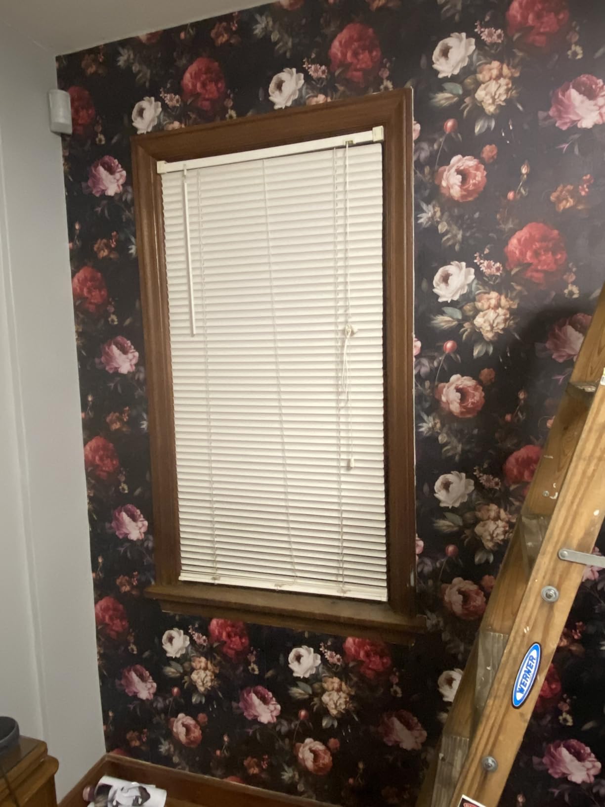 Black Vintage Floral Peel and Stick Wallpaper 17.5