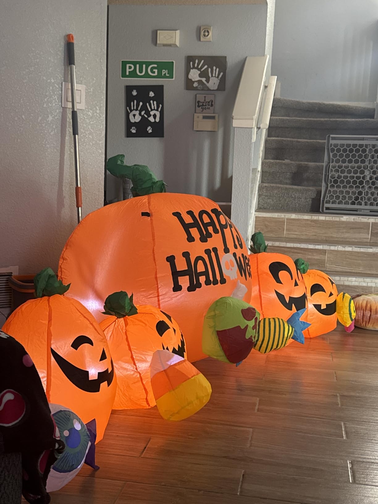 8FT Halloween Inflatable Decorations Outdoor, Halloween Decoration Outdoor Inflatable Pumpkin Combo with LED Blow Up Inflatables for Holiday Garden Yard Lawn Decor customer photo 2