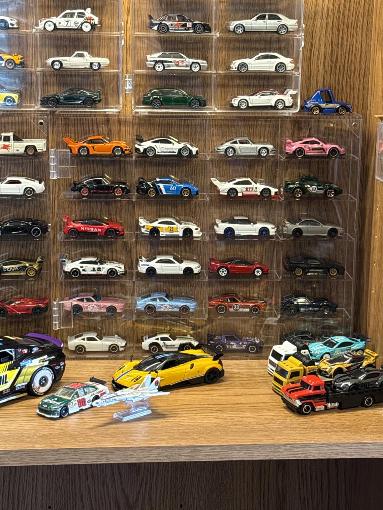 JUESHA Acrylic Display Case for Hot Wheels Storage 1/64 Scale | 6 Levels 24 Slots Toy Cars Showcase Wall Mount or Desktop customer photo 1