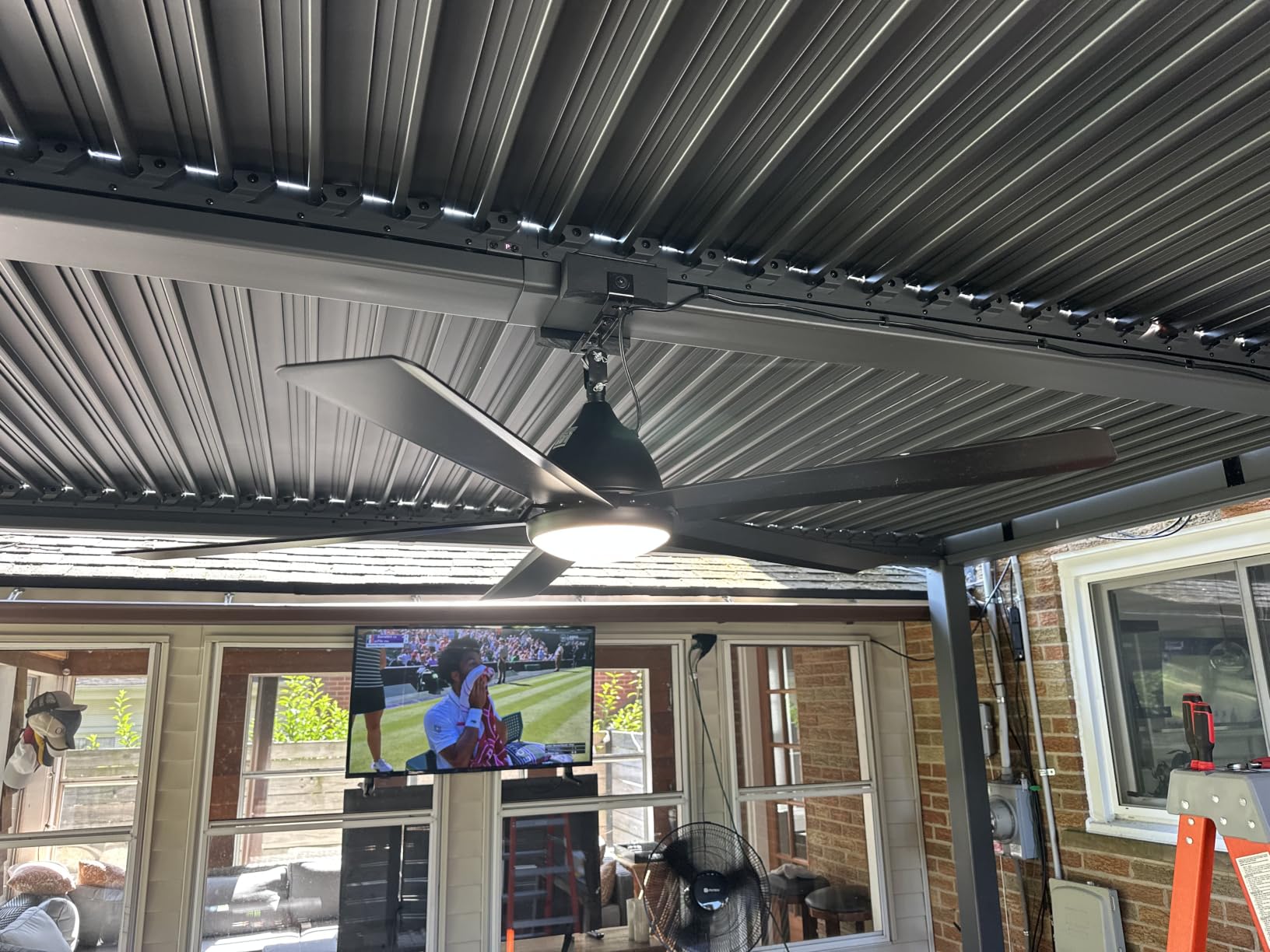PURPLE LEAF Louvered Pergola 13' x 15' Outdoor Pergola w/Drainage System customer photo 2