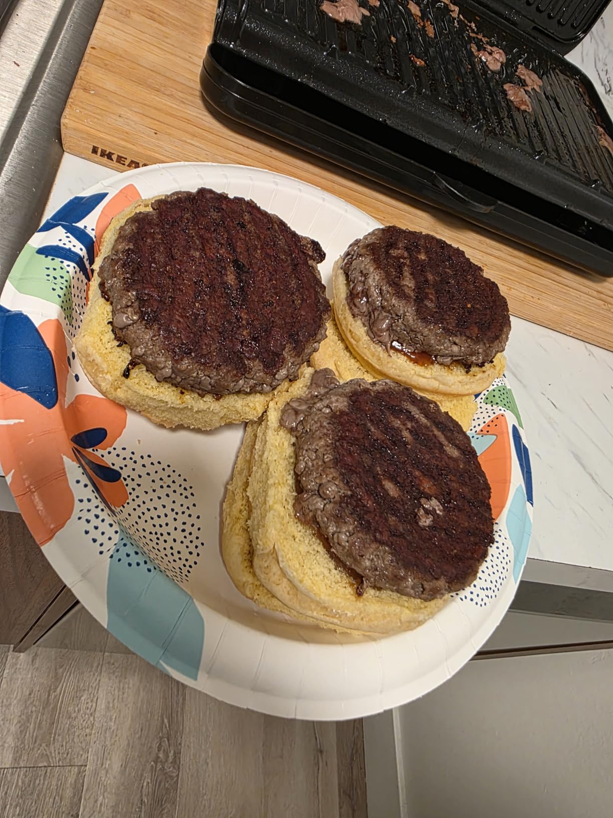 George Foreman Family Grill & Panini Press, Ceramic Nonstick | PFAS-free ceramic grill with adjustable angle, removable drip tray and family-size cooking surface. customer photo 1
