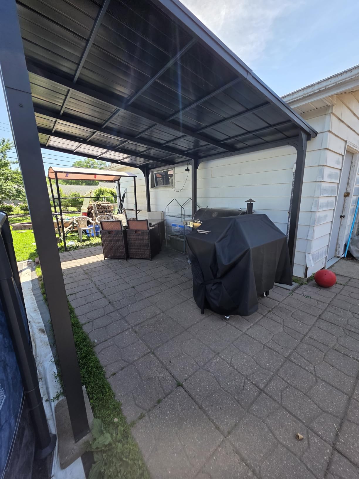 Covered Outdoor Grill Gazebo 6'x12'with Side Shelf, Outdoor Hardtop Gazebo with Bottle Opener & Hooks, Grill Canopy with Sturdy Rustproof Design for Backyard, Garden, Patio,Black customer photo 2