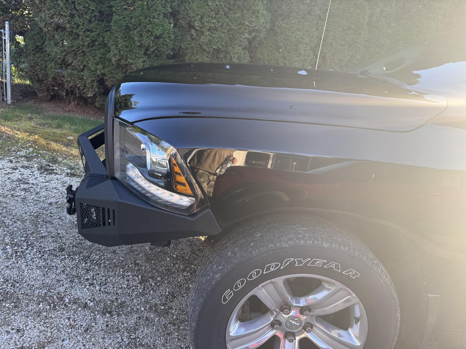 Front Bumper fit for Ram 2500 3500 2019-2025 | Off road bumper with winch bumper, 4 lights, 2 D-ring, heavy duty 4th Gen full width carbon steel customer photo 1