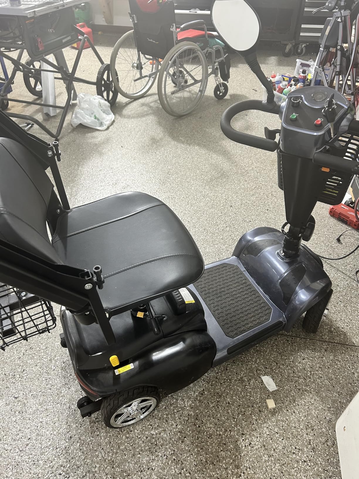 MIHAYO 4 Wheel Mobility Scooter for Seniors&Adults- 24 Miles Range, Foldable Powered Electric Wheelchair Device w/Dual 288WH Batteries, 32 L Basket, 280 lb Capacity, Compact, Blue customer photo 1