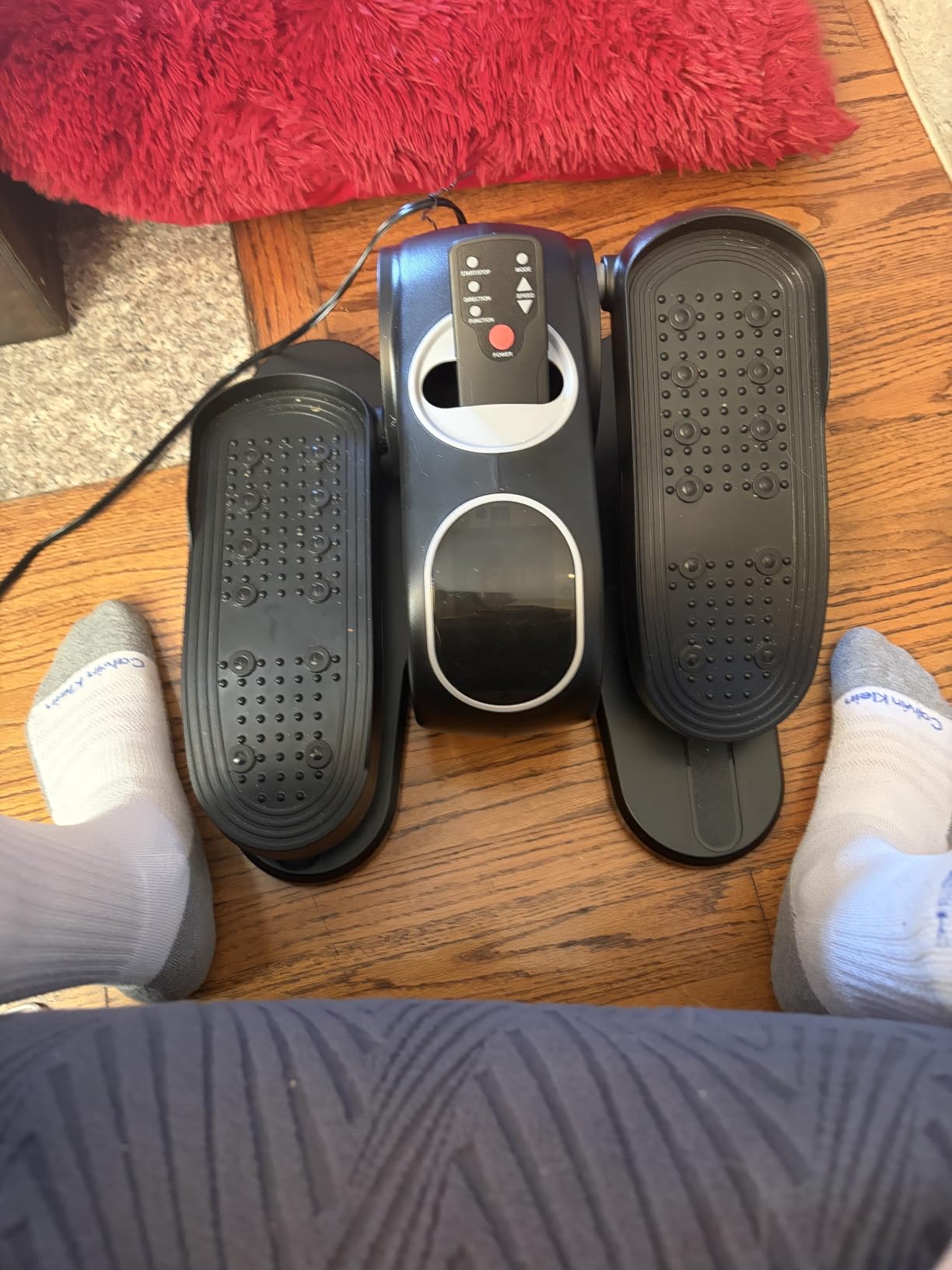 MERACH Under Desk Elliptical, Leg Exerciser While Sitting for Seniors | Quiet Portable Electric Seated Pedal Exerciser Machine with Remote Control & 12-Speeds for Home Office customer photo 2