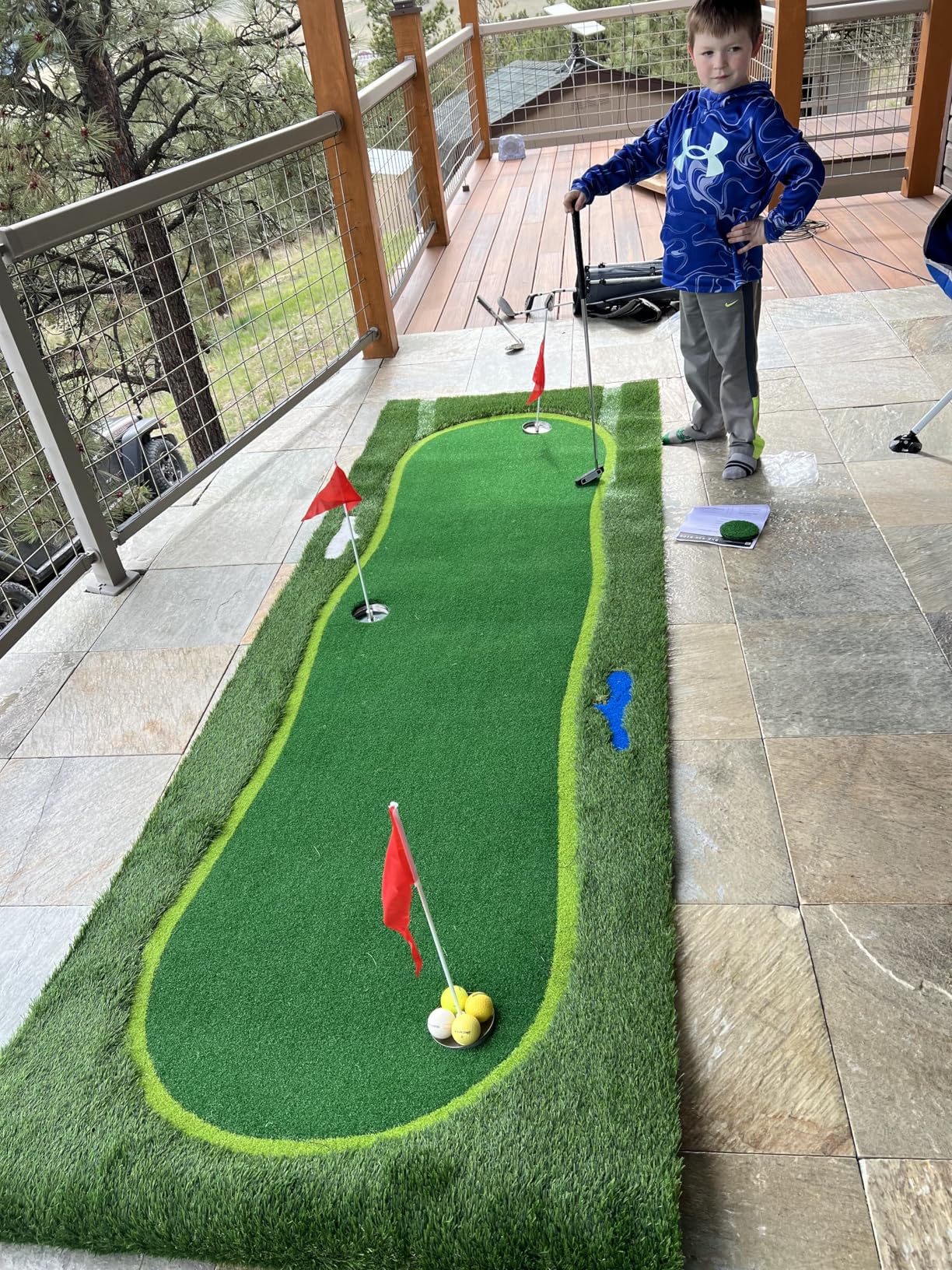 Golf Putting Green, Professional Grade Large Golfing Putting Mats with Sand Pit and Water Hazard customer photo 1