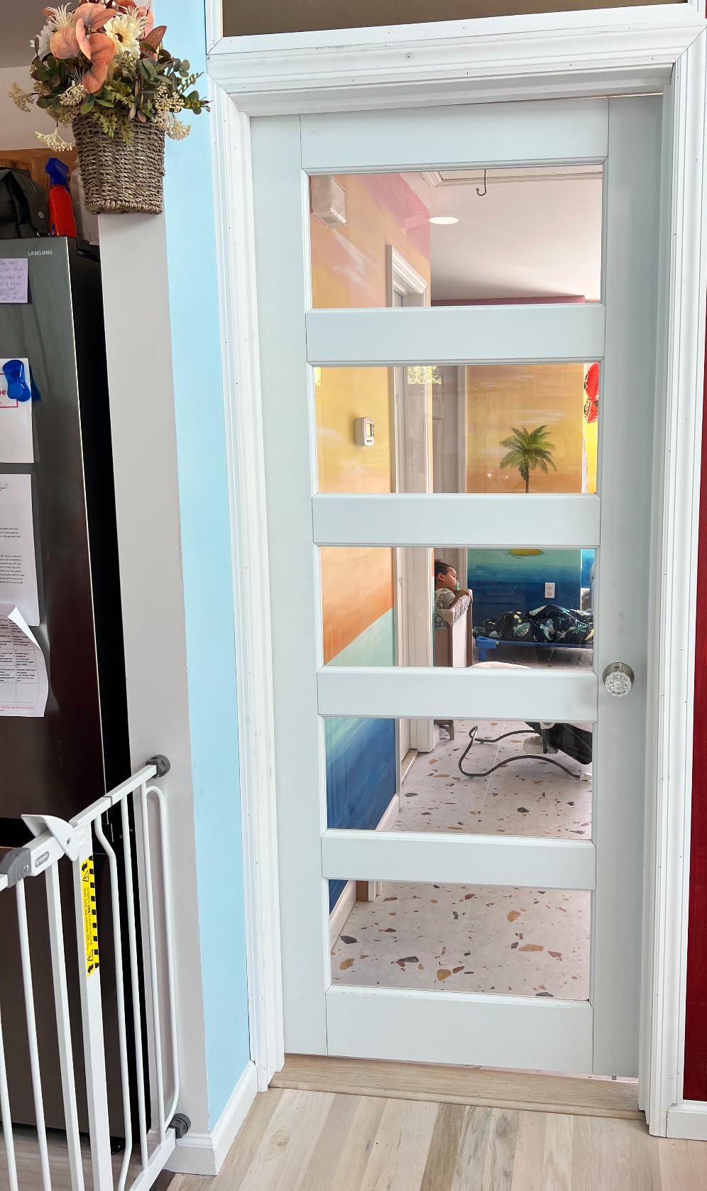 28x80 Interior Door Slab, 1-Lite Clear Glass Doors, Pantry Door, Room Doors | CARB P2 Solid Core, Single Pre-Finished Swing Shaker Door with Tempered Clear Glass, w/o Prehung Jamb, for Office, Barn Doors customer photo 1