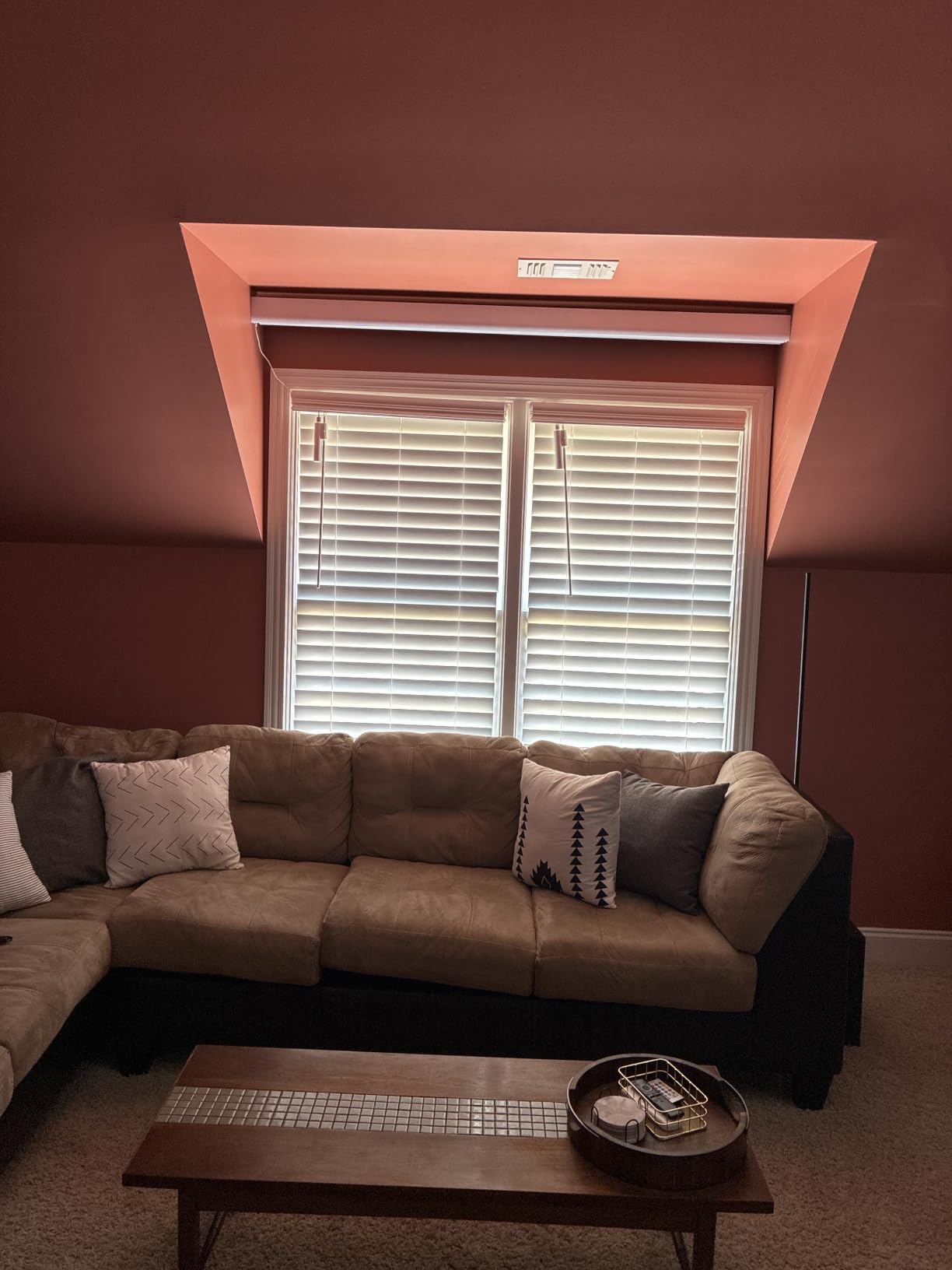 Persilux Smart Motorized Blinds with Remote, No Drill Automatic Roller Shades for Indoor Windows, Blackout Linen Fabric, Electric Blinds for Windows, Linen Brown C156BO-4, Custom Size customer photo 1