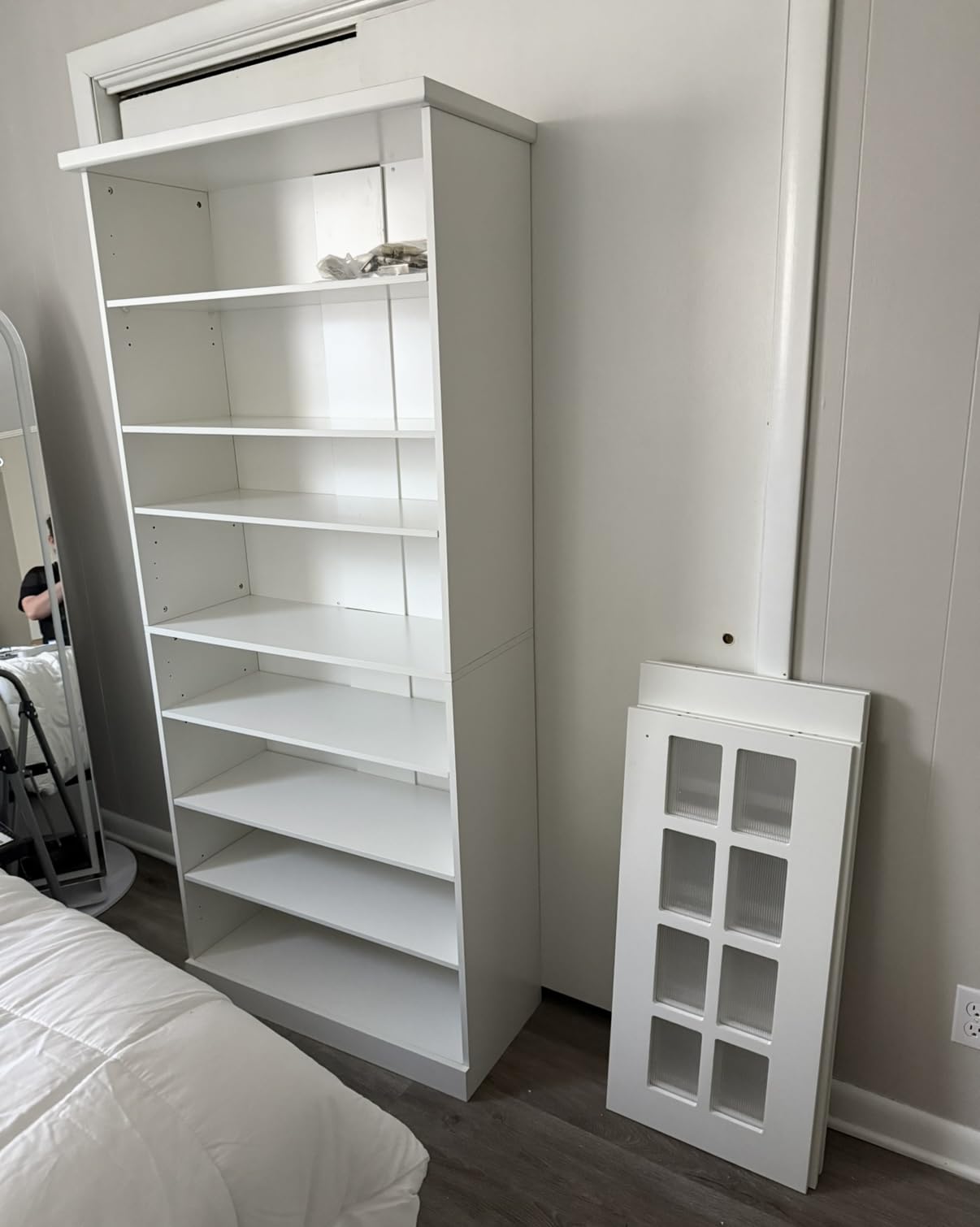 Tribesigns Tall Shoe Cabinet with Doors, 8-Tier Modern Shoe Storage Cabinet, Shoe Rack Cabinet with Adjustable Shelves, Stable and Sturdy, Tall Shoe Organizer for Entryway, Hallway, Closet, White customer photo 2