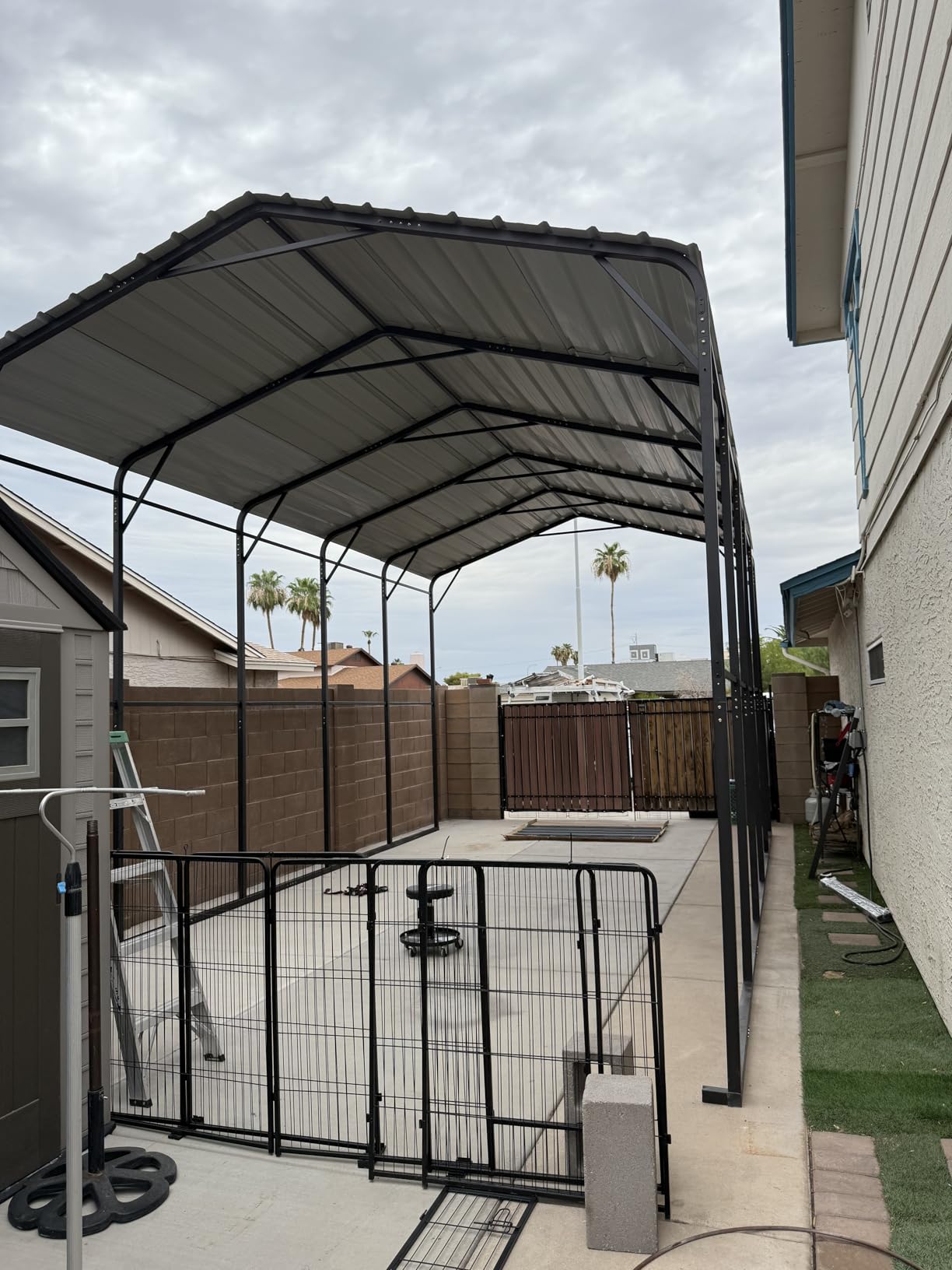 GREEN PARTY 14x35x13 ft Metal RV Carport Heavy Duty Canopy Garage Shelter customer photo 1