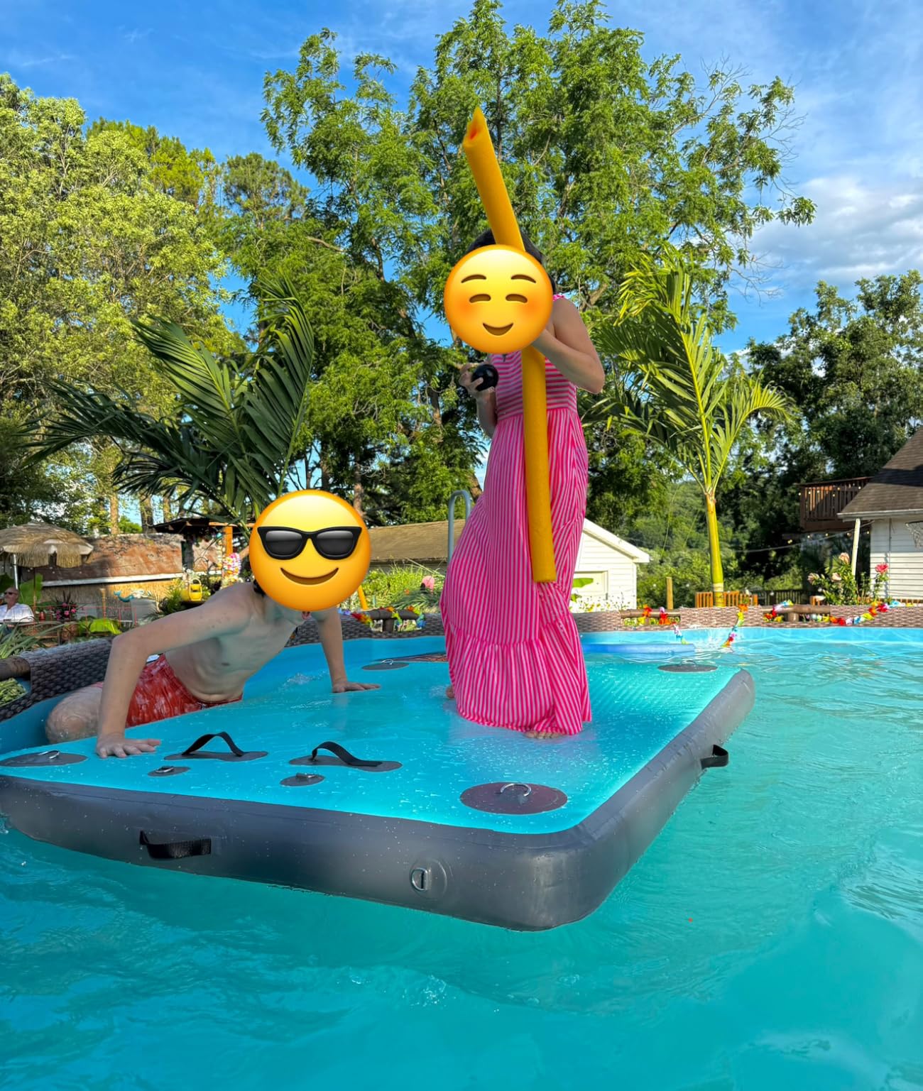 AWSUM Inflatable Floating Dock for Water Activities, 6FT/8FT/10FT Water Mat | With Non-Slip Surface, Load Capacity 450-900 lbs, Capacity for 3-8 People, Water Platform for Lake, Pool, Beach & Ocean customer photo 1