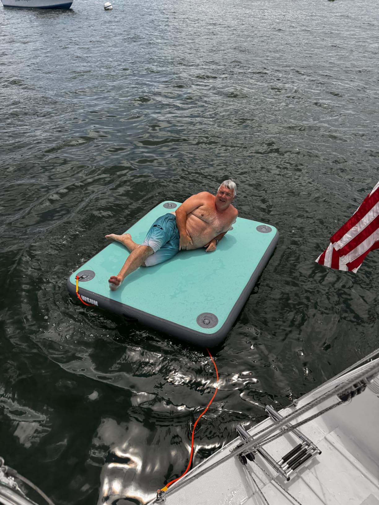 AWSUM Inflatable Floating Dock for Water Activities, 6FT/8FT/10FT Water Mat | With Non-Slip Surface, Load Capacity 450-900 lbs, Capacity for 3-8 People, Water Platform for Lake, Pool, Beach & Ocean customer photo 2