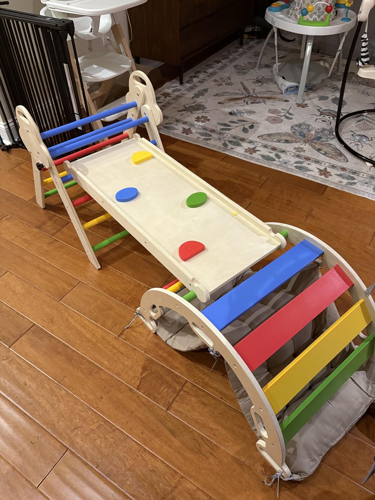 doowroodni Pikler Triangle Set 7in1 Toddler Climbing Toys Indoor Foldable Baby Climbing Toys Wooden Montessori Climbing Set with Arch, Ramp, Ladder for 1-3 Years, Jungle Gym for Kids customer photo 1