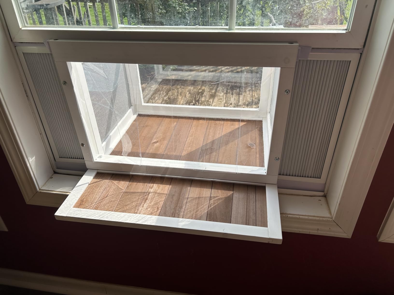 Cat Window Box Catio, Outdoor Indoor Cat Enclosure with Clear Panels, Mesh Sides & PVC Curtain, Universal Window Perch for Windows 25