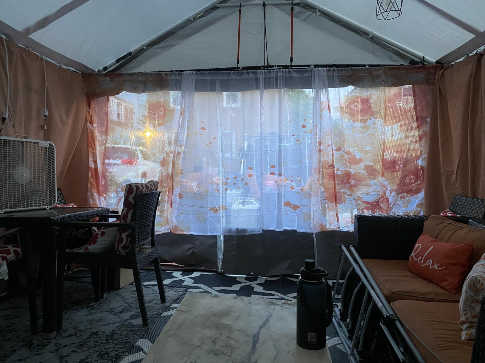 Clear Vinyl Curtains with Zippered Entry, 23oz Heavy Duty Waterproof Anti-UV and Tear-Resistant Tarpaulin with Grommets, Weatherproof Panels for Porch, Pergola, Gazebo, Balcony, Patio, Enclosure customer photo 2
