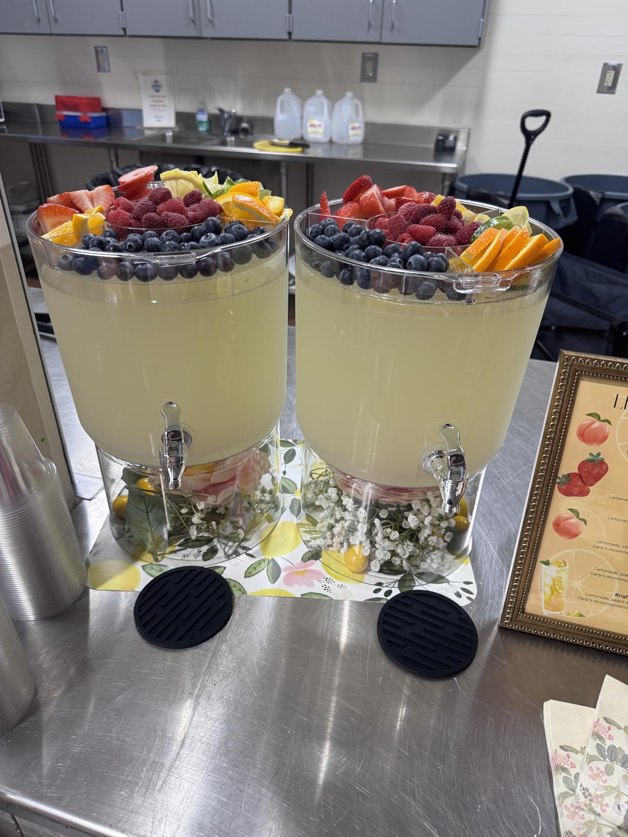 2 Gallon Drink Dispensers for Parties 2 PACK with Stand | BPA-Free Plastic Beverage Dispensers, No-Drip Spigots & Multi-Function Lid for Punch, Lemonade, Iced Tea, Outdoor Parties customer photo 1