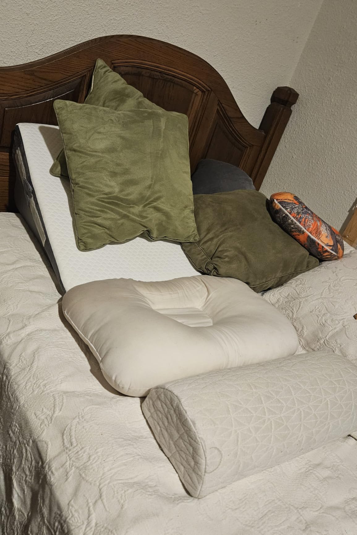 3Pcs Wedge Pillow Set for After Surgery, Acid Reflux Relief, Adjustable Bed Wedge Pillows for Sleeping, Anti Snore, Memory Foam Triangle Pillow for Back & Neck & Shoulder Pain Relief, White & Grey customer photo 2
