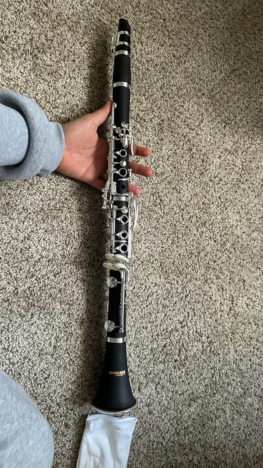 SONICAKE B Flat Clarinet for Beginner & Student, Nickel-plated Bb Ebonite Clarinet 2 Barrels, Reeds with Cleaning Kit, White Gloves and Hard Case, Black, QCR-01 customer photo 2