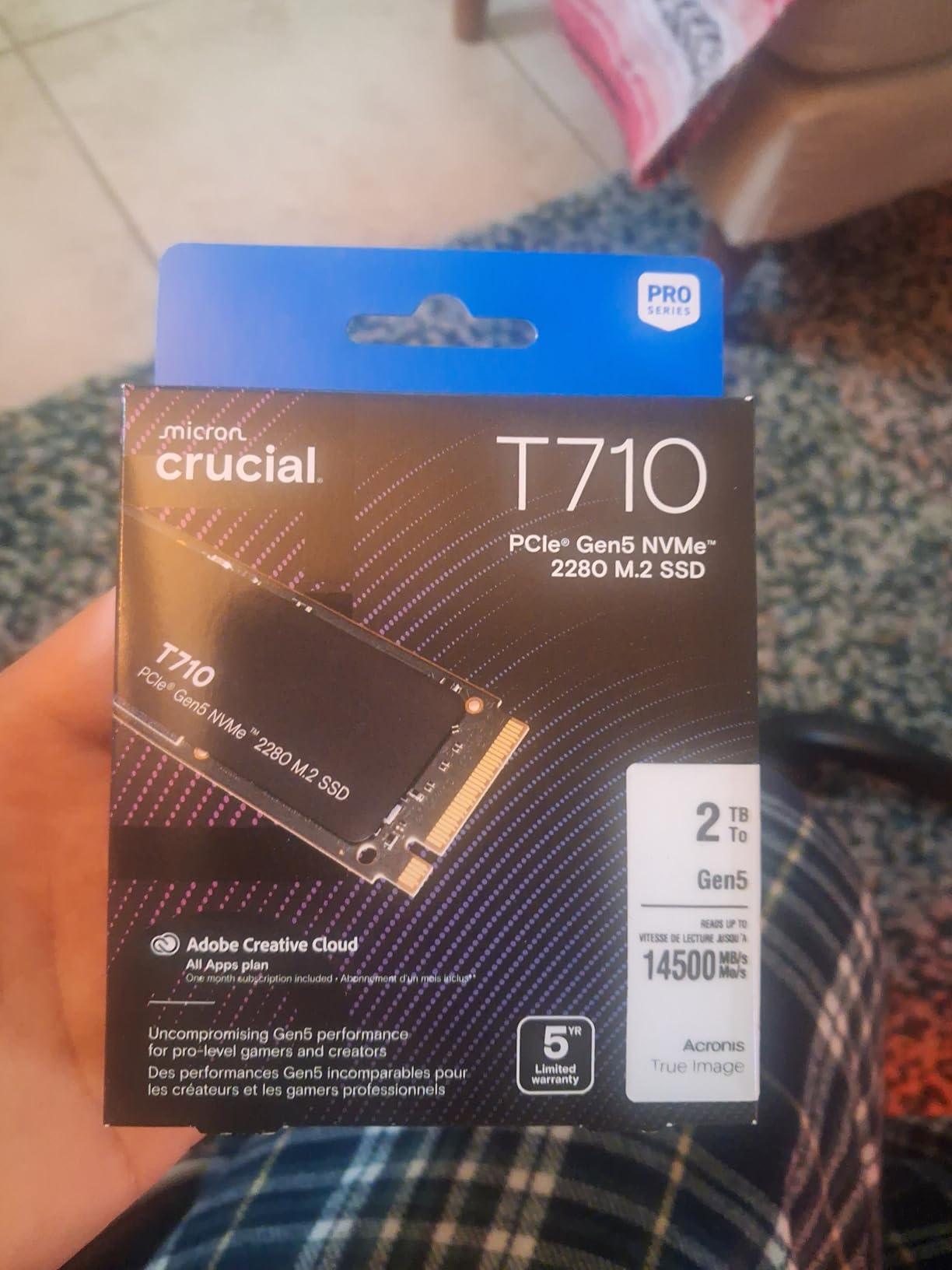 Crucial T710 PCIe Gen5 NVMe 1TB SSD, Up to 14,900 MB/s, Laptop & Desktop Compatible (PC), for Creatives and Hardcore Gamers, Solid State Drive - CT1000T710SSD8-01 customer photo 1
