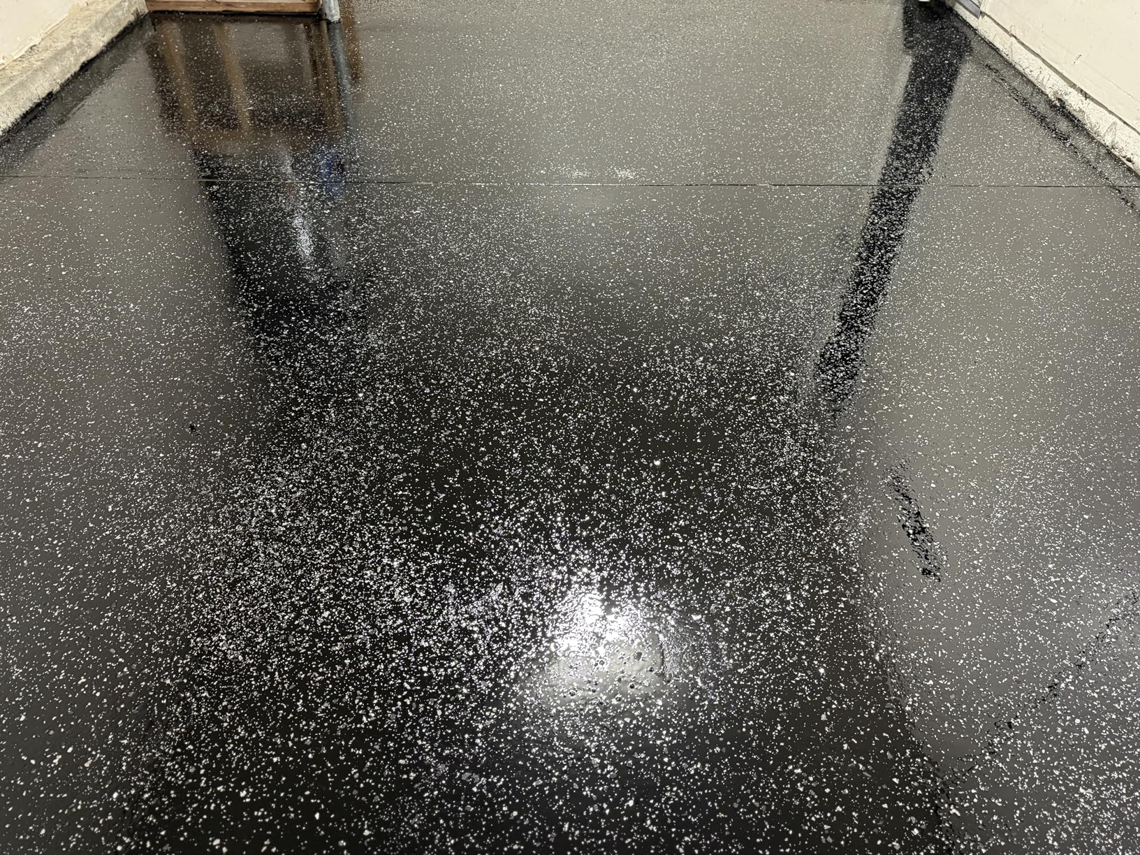 Gorilla Epoxy Garage Floor Coating (7 pc) Kit, 1-Car, Concrete Flooring, 100% Solids, Superior Adhesion, Incredibly Durable High Gloss Black Finish, 275 sq. ft. Coverage customer photo 1